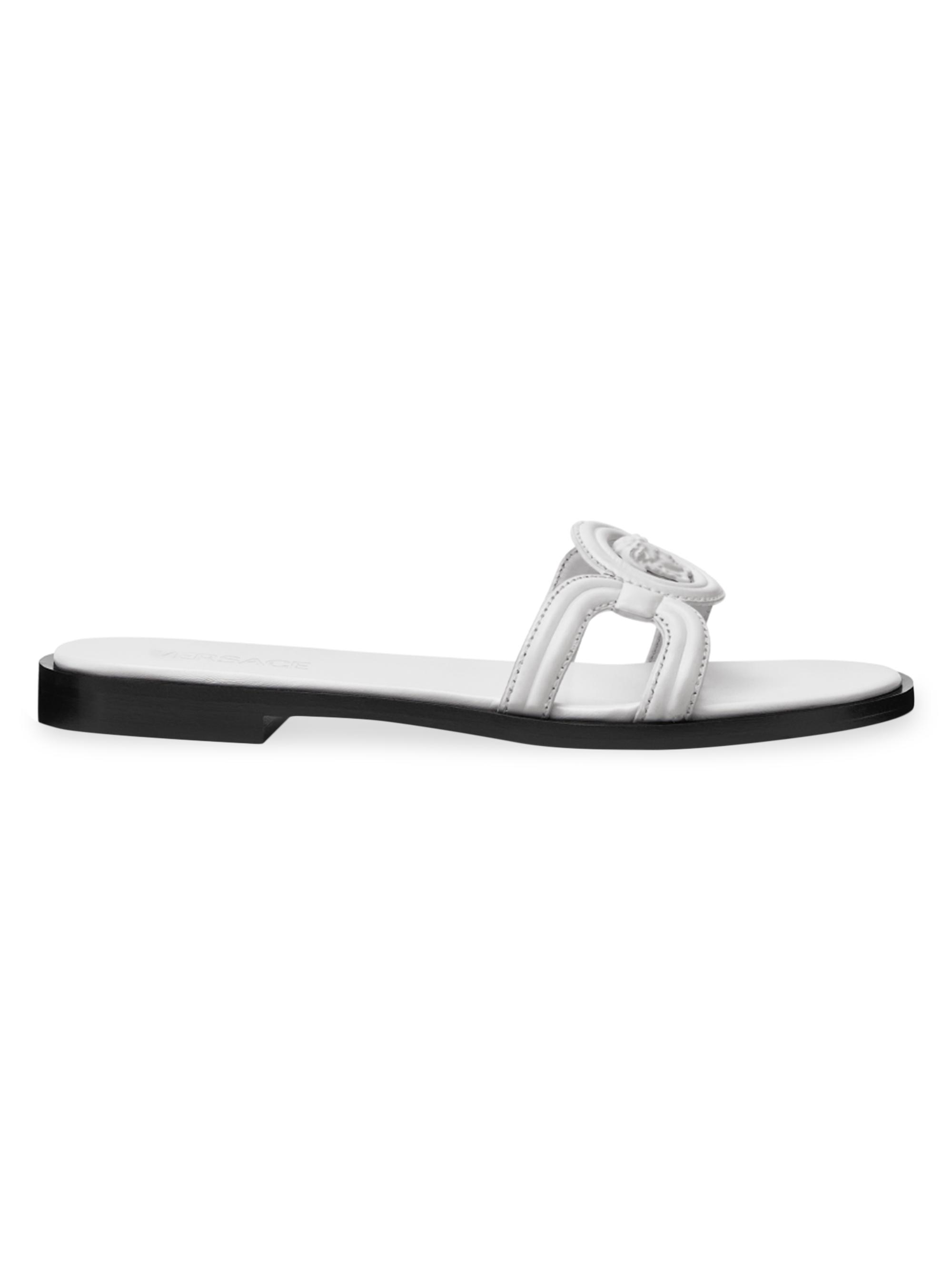 Versace Women's Medusa 95 Leather Sandals - Porcelain White