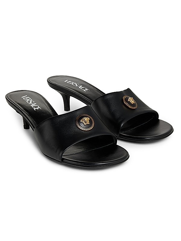 Shop Versace Alia Medusa Head Leather Mules | Saks Fifth Avenue Shop Versace Alia Medusa Head Leather Mules | Saks Fifth Avenue