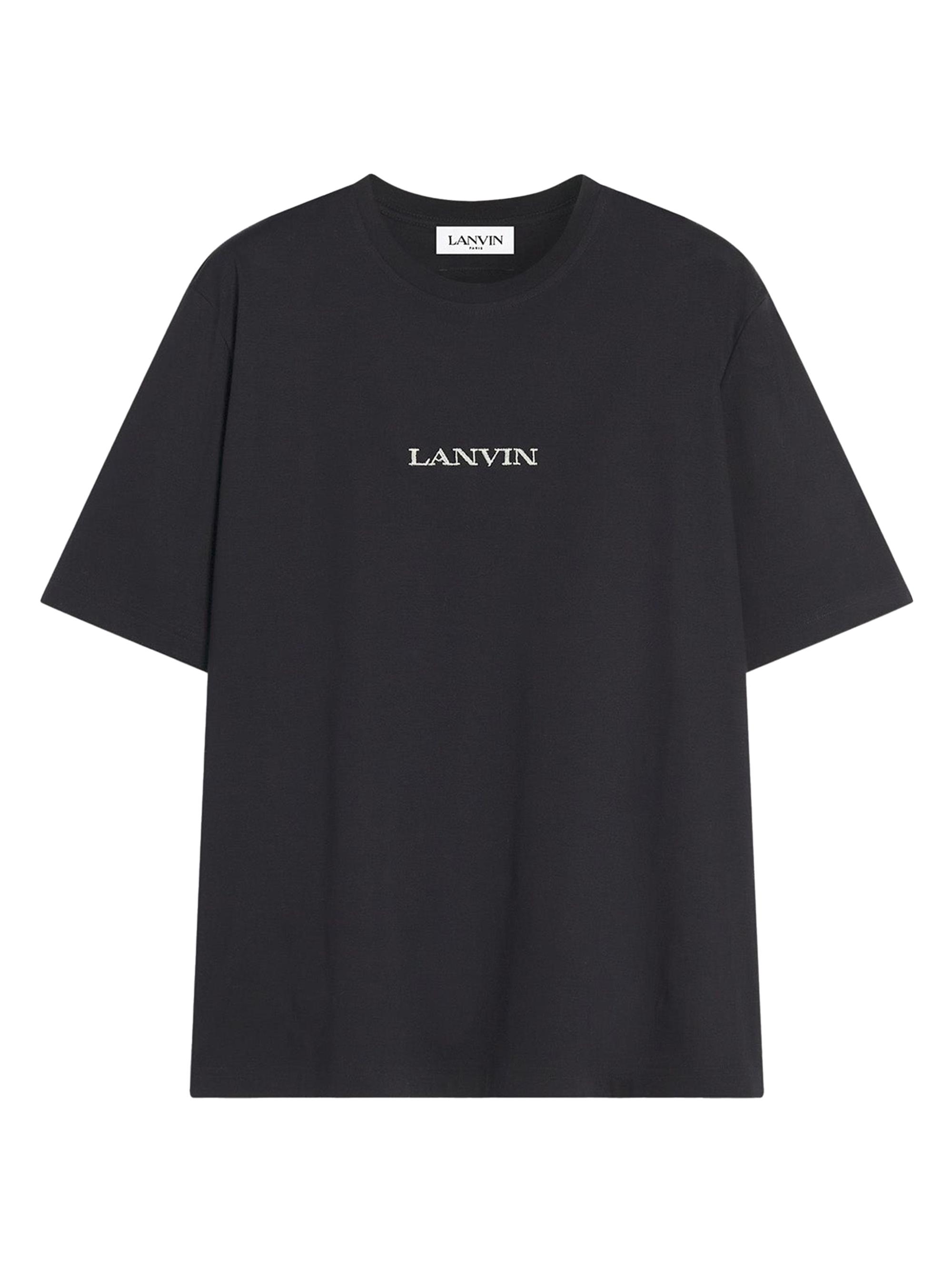 Lanvin Men's Embroidered Classic T-Shirt - Black