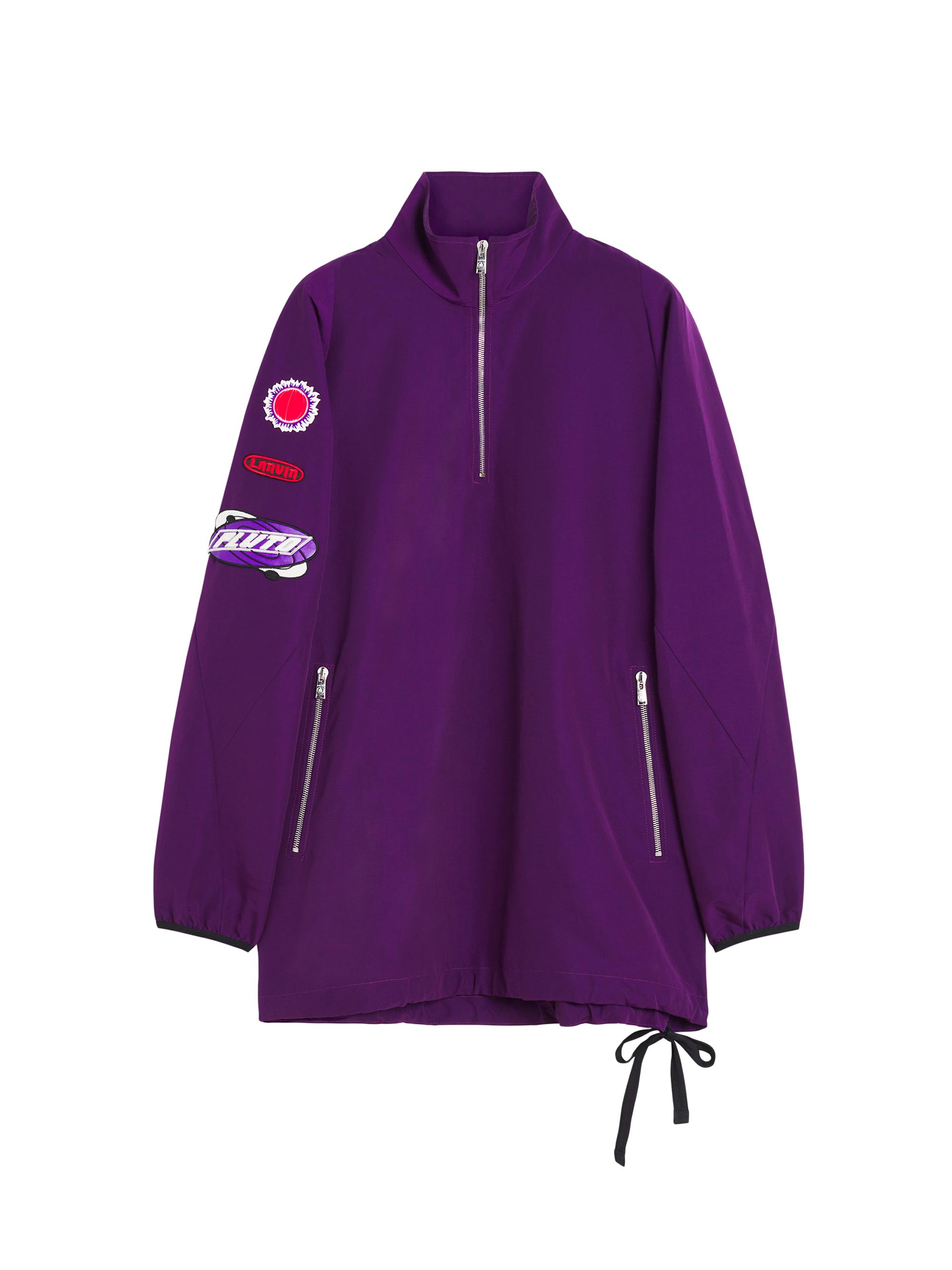 Lanvin Men's  x Future Windbreaker with Zipper and Emblems - Purple Reign