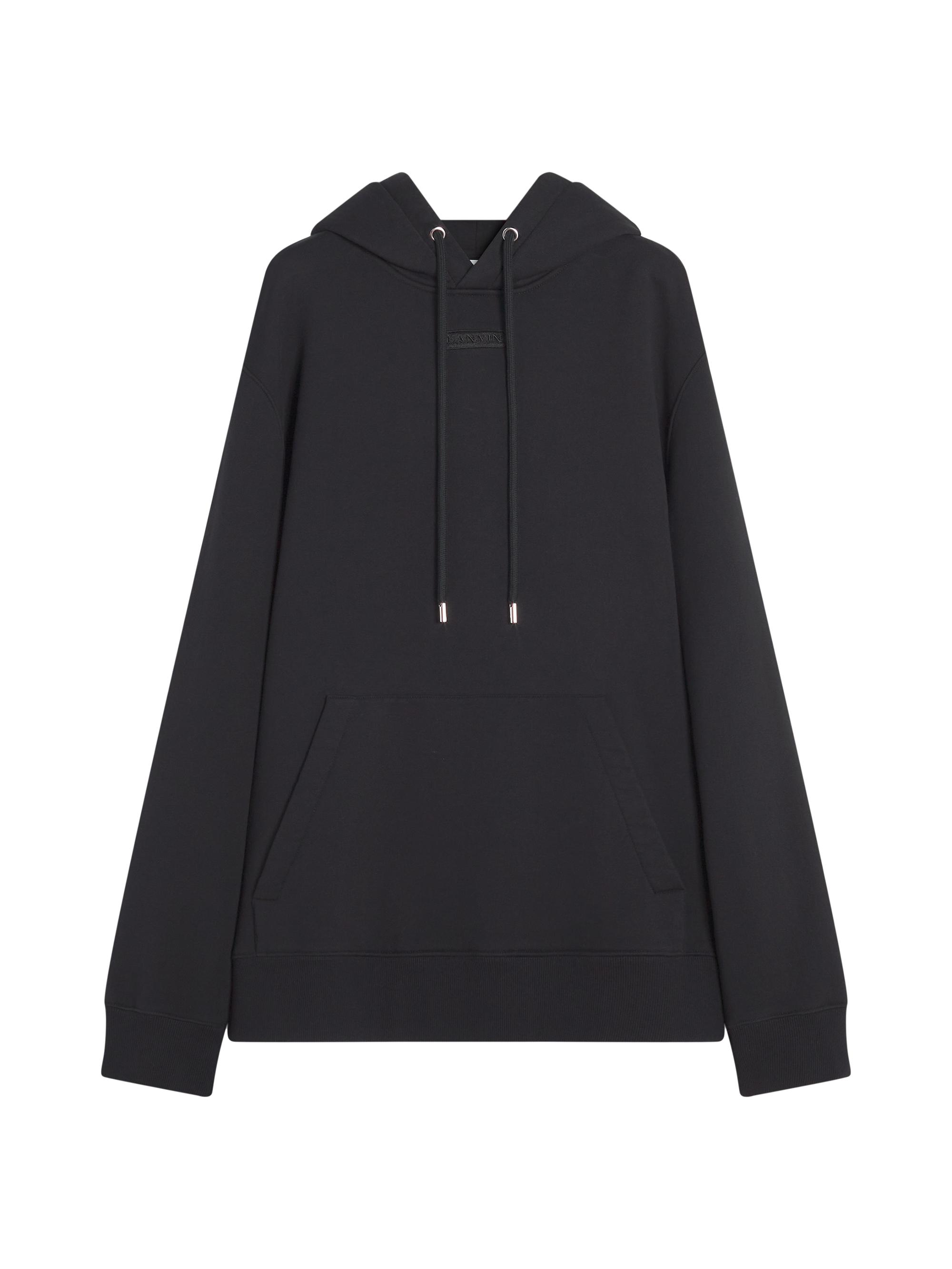 Lanvin Men's Detail Loose Fitting Hoodie - Black