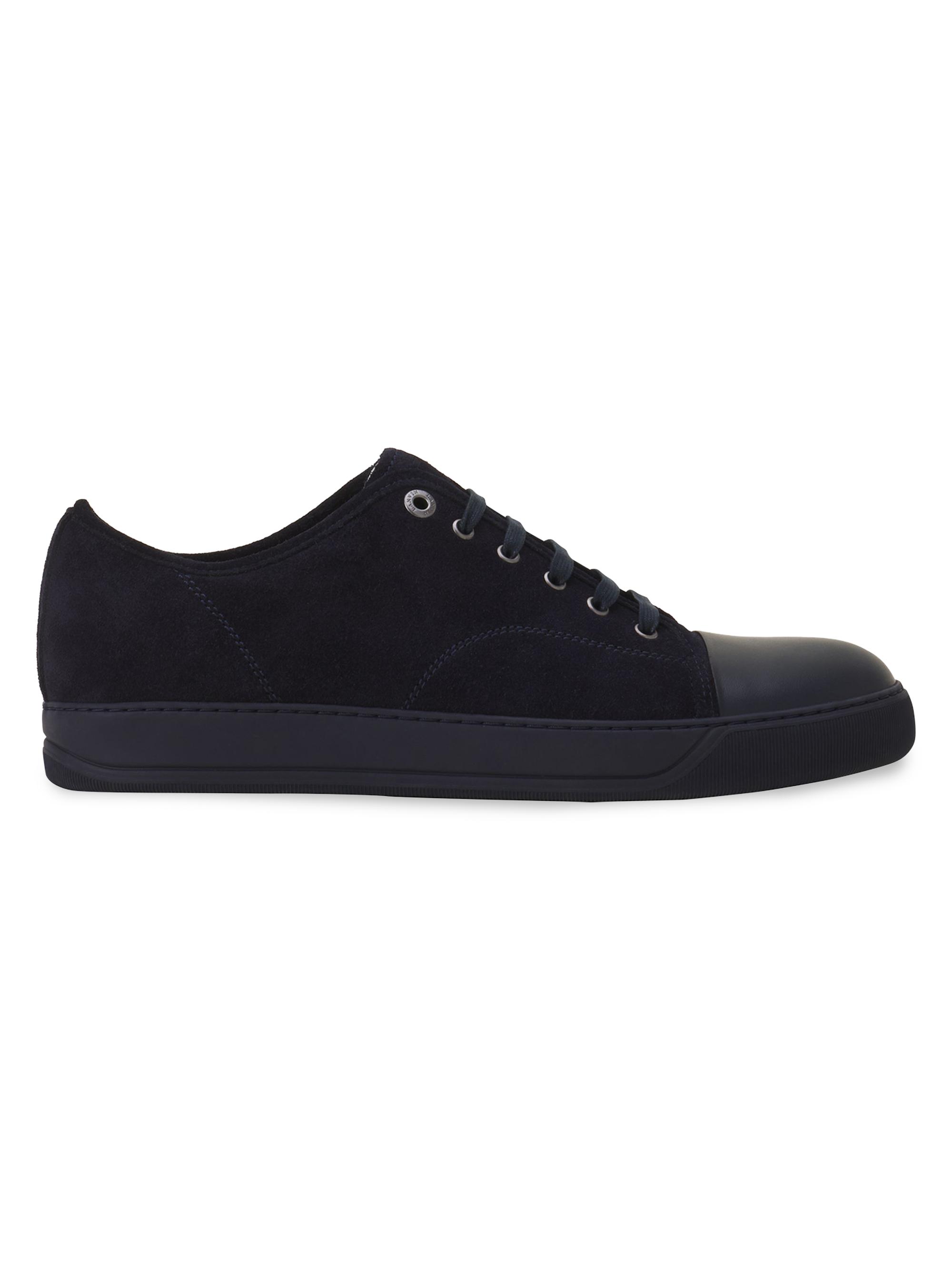 Lanvin Men's DBB1 Leather and Suede Sneakers - Black Navy