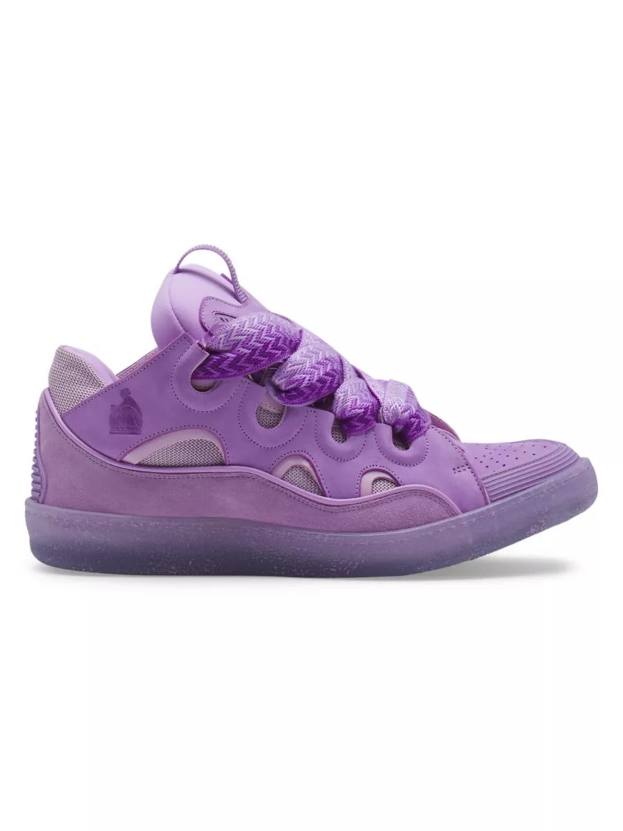 Shop Lanvin Leather Curb Sneakers | Saks Fifth Avenue