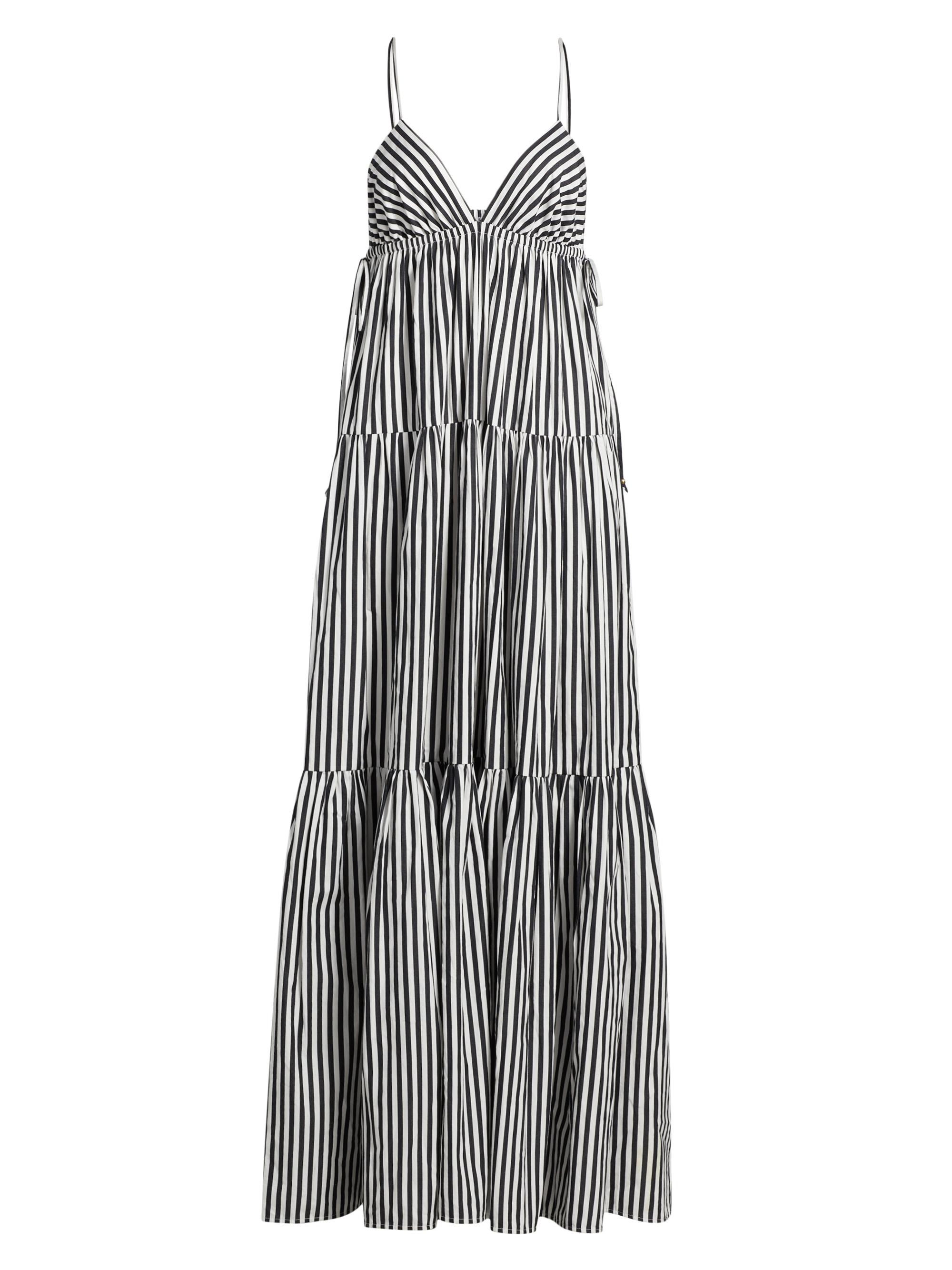 Hevron Women's Jalen Striped Maxi Dress - Black White Stripe