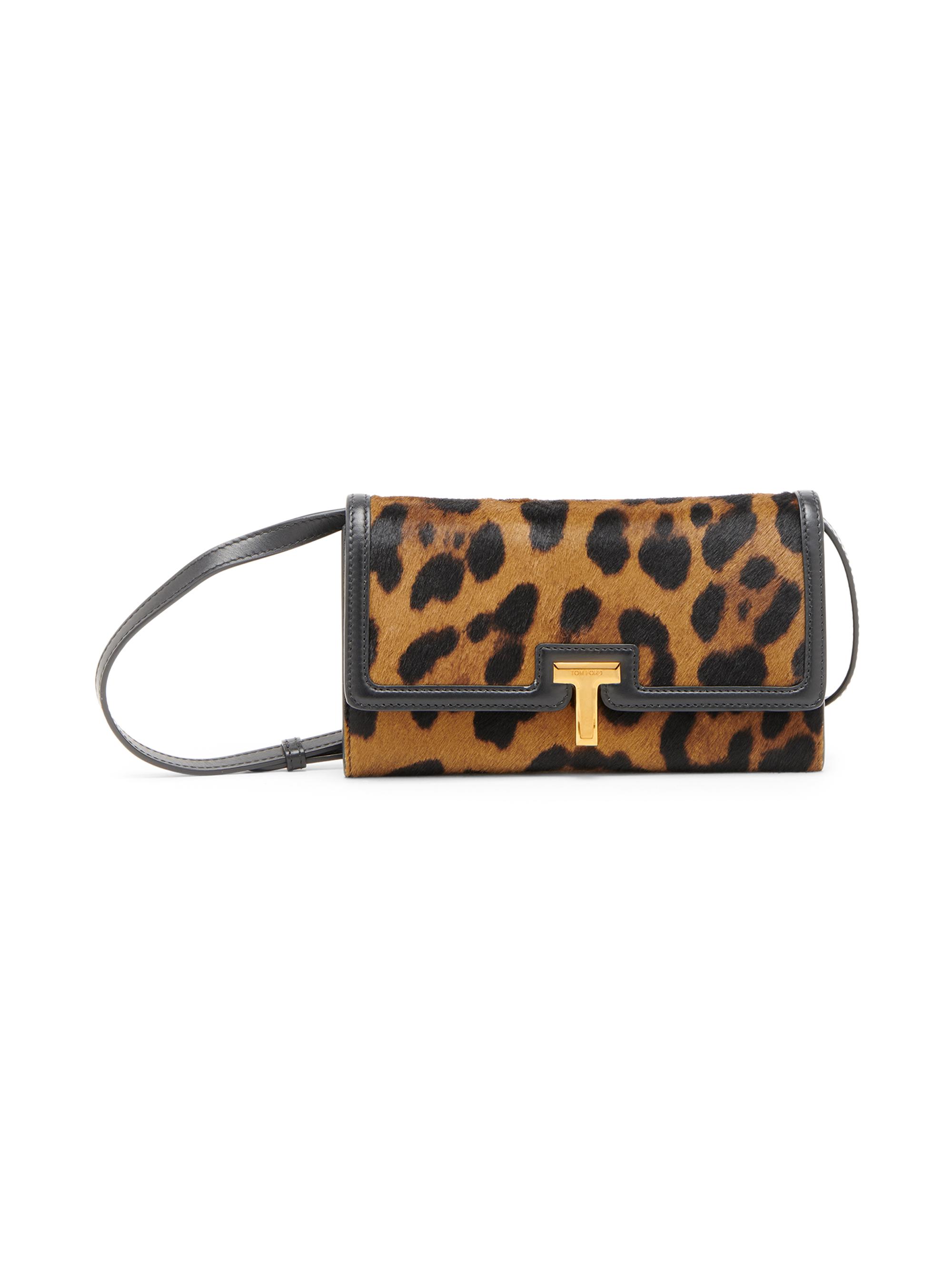 TOM FORD Women's Leopard Print Hair Calf Wallet-On-Strap - Brown Multi