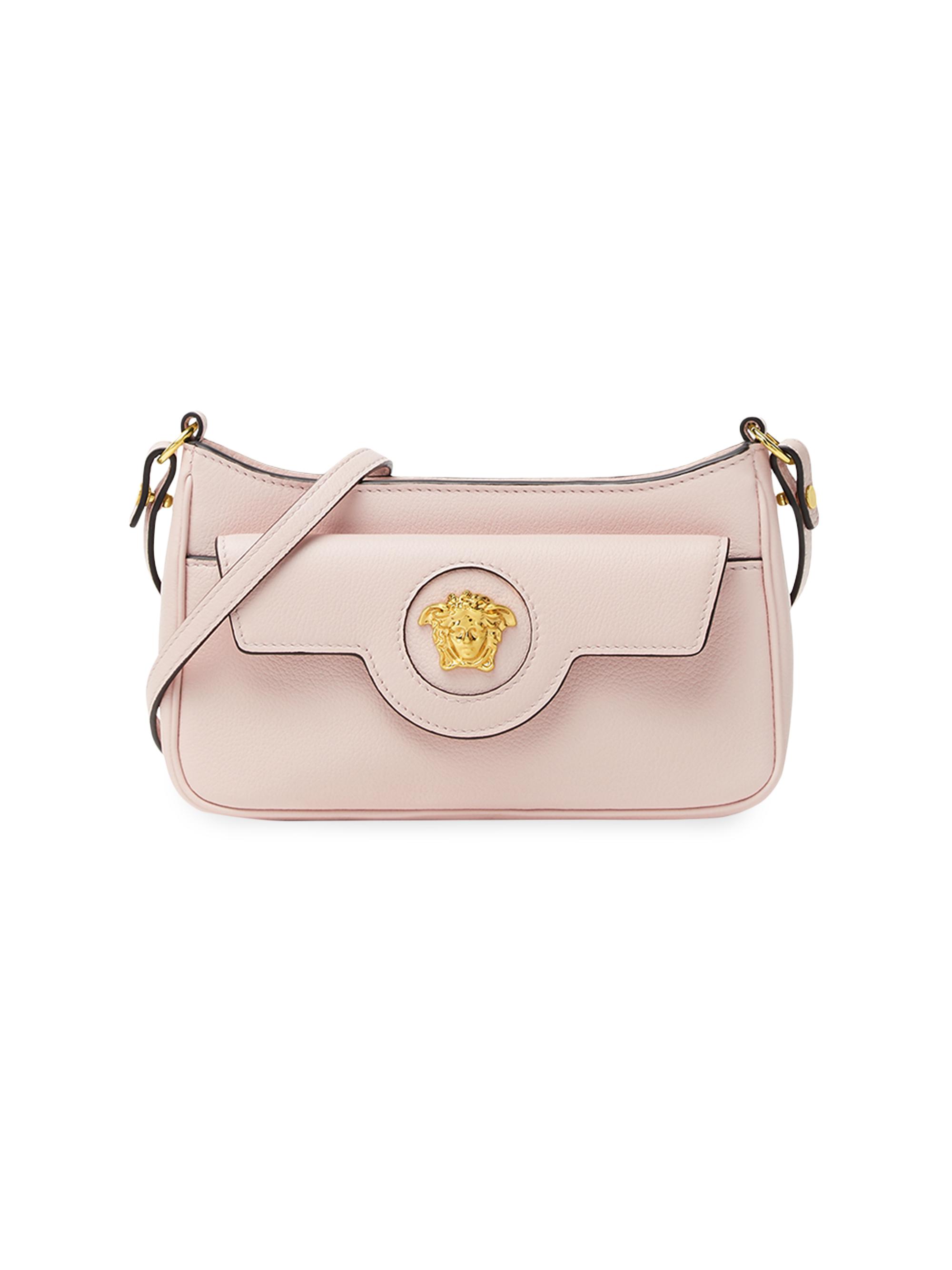 Versace Women's La Medusa Mini Leather Crossbody Bag - Dusty Rose