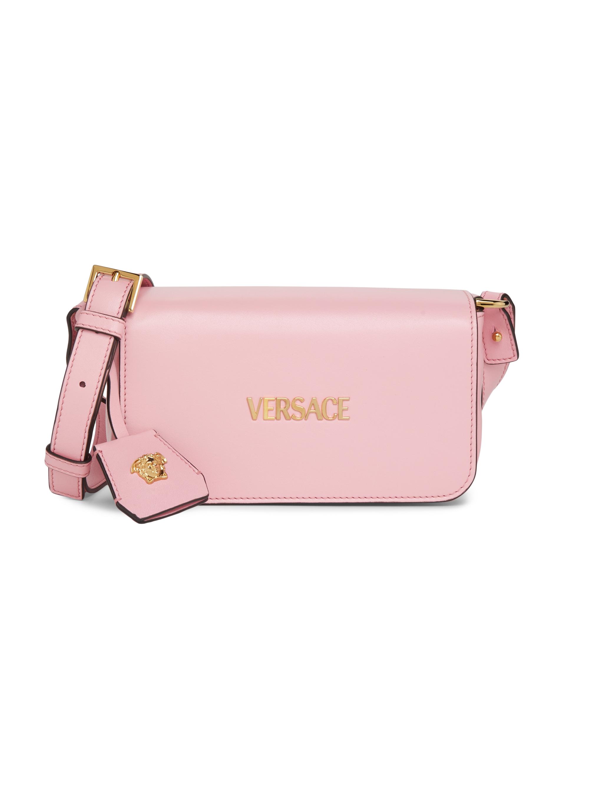 Versace Women's Tag Mini Leather Shoulder Bag - English Rose