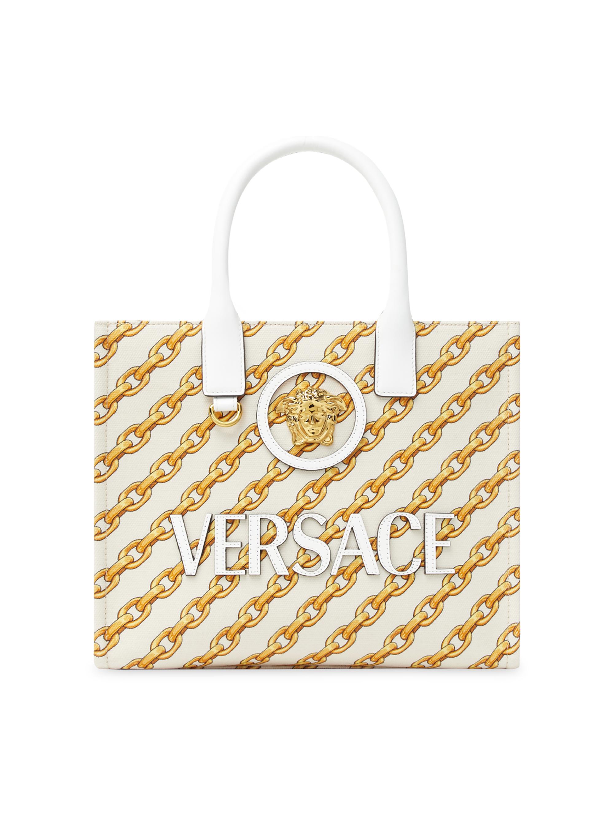 Versace Women's La Medusa  Cotton Tote Bag - Porcelain White