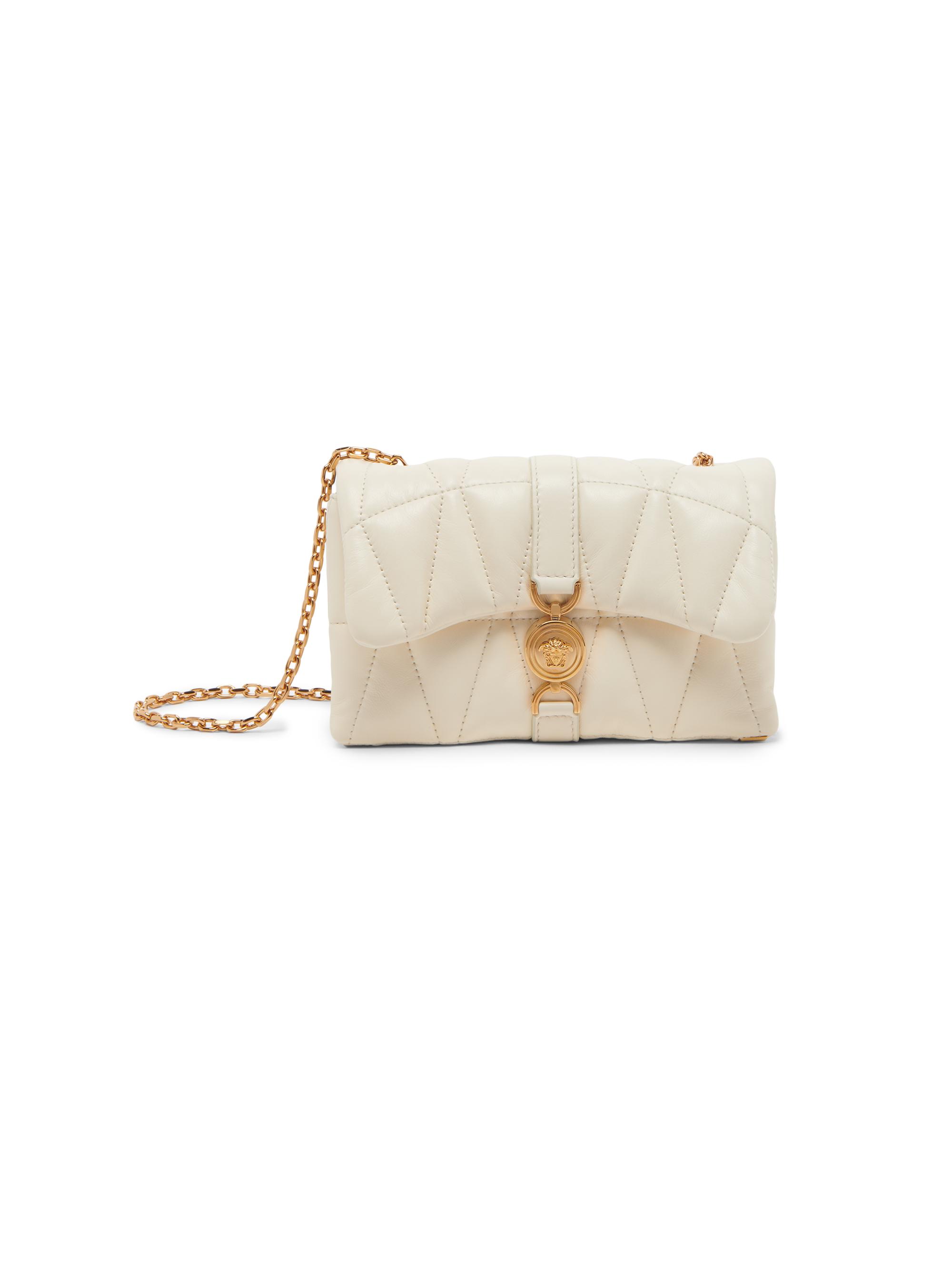 Versace Women's Kleio Mini Quilted Leather Crossbody Bag - Ecru  Gold