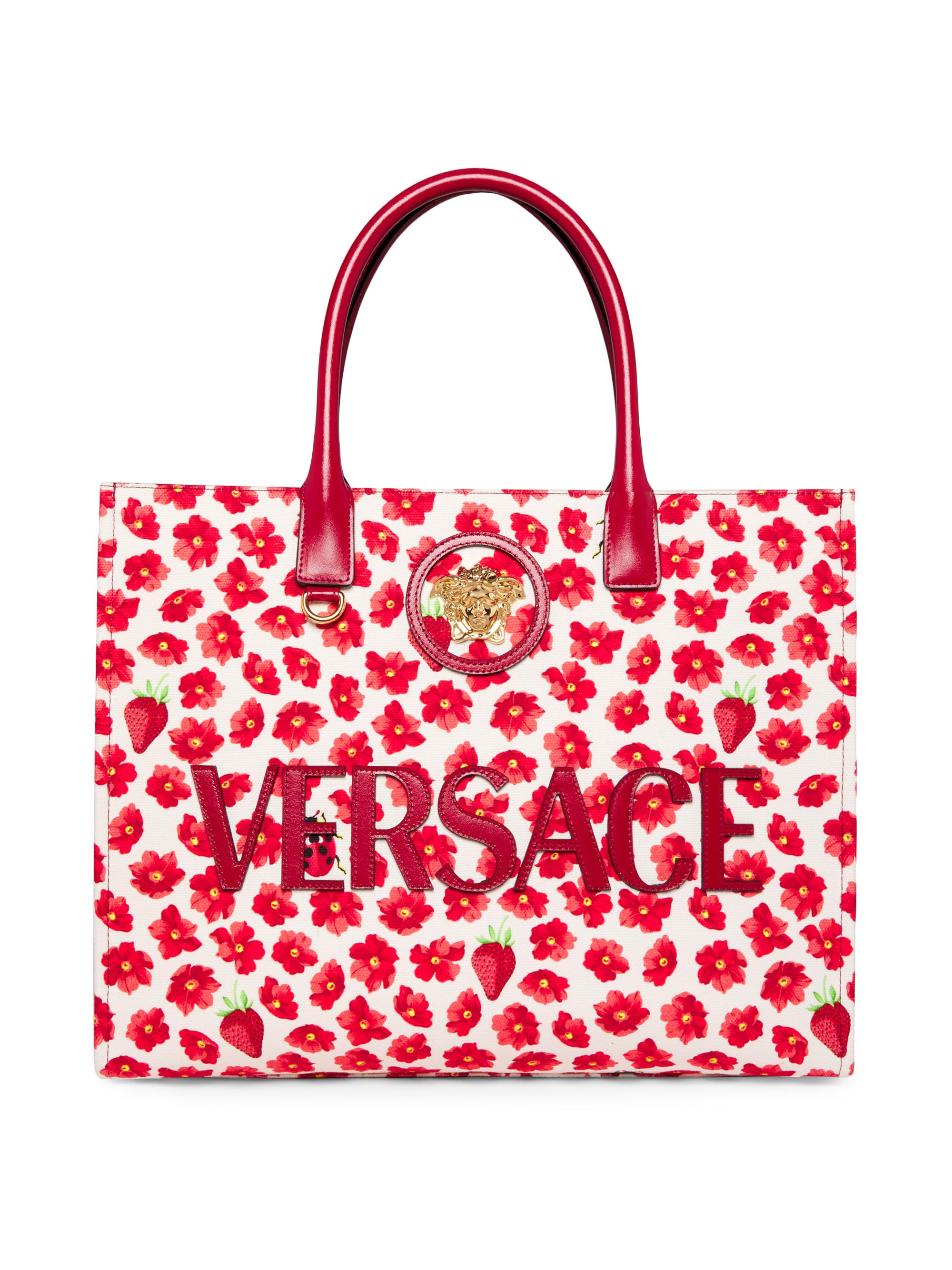 Versace Women's La Medusa Strawberry Fields Tote - Lipstick Red