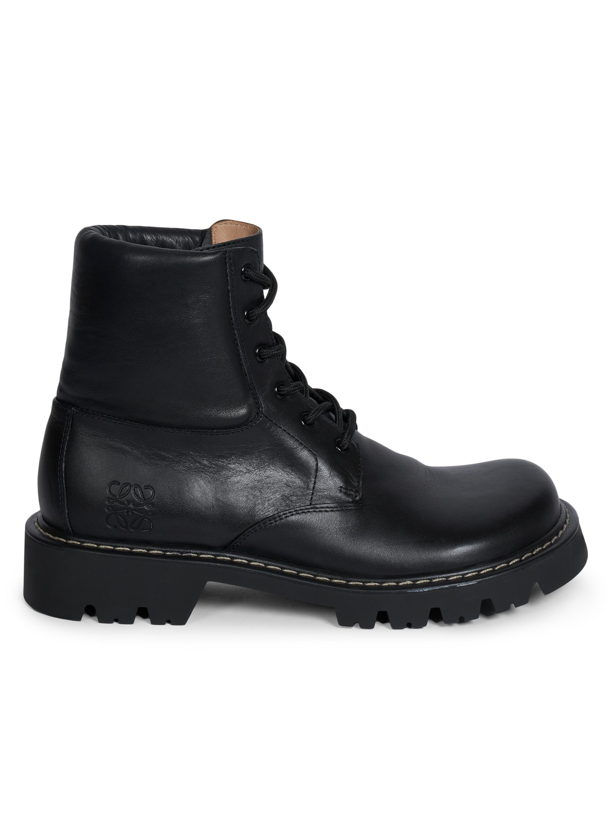 LOEWE Men's Sierra Leather Ankle Boots - Black