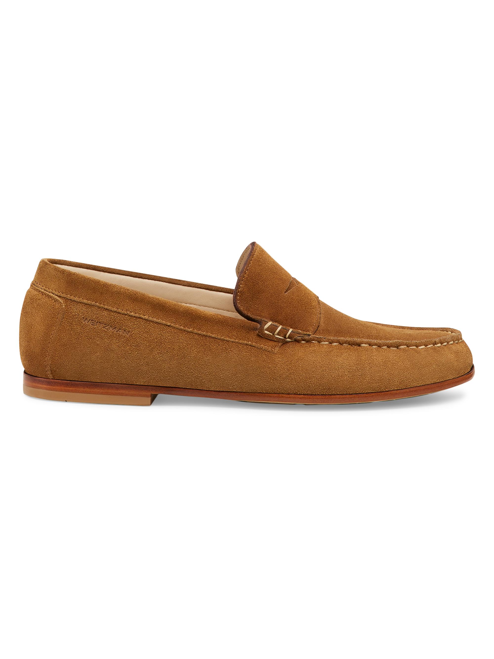 Stuart Weitzman Men's Brady Penny Leather Loafers - Camel Tan