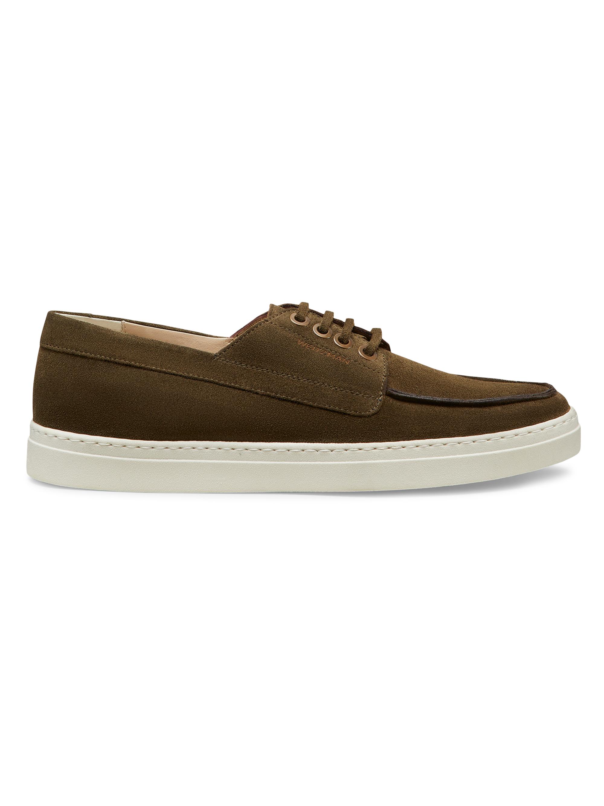 Stuart Weitzman Men's Bristol Leather Boat Shoes - Olive