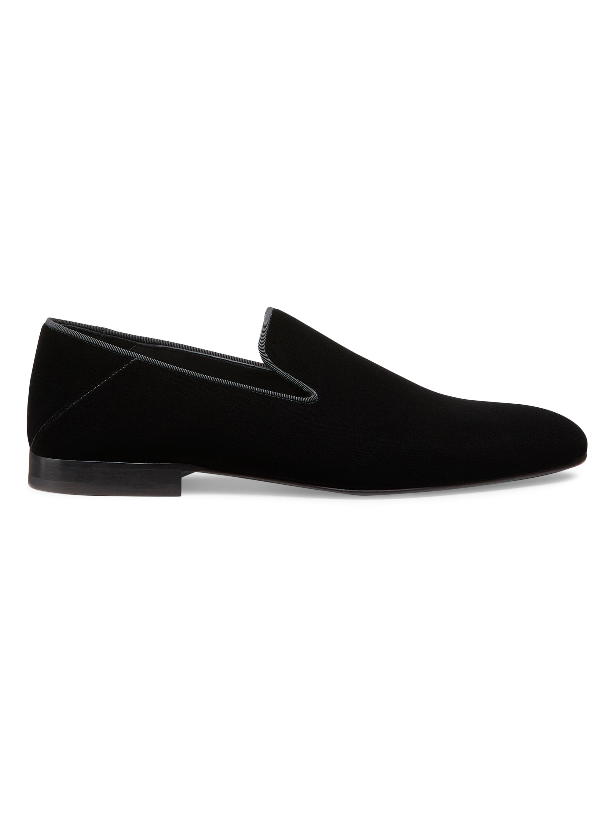 Stuart Weitzman Men's Buzz Velvet Loafers - Black