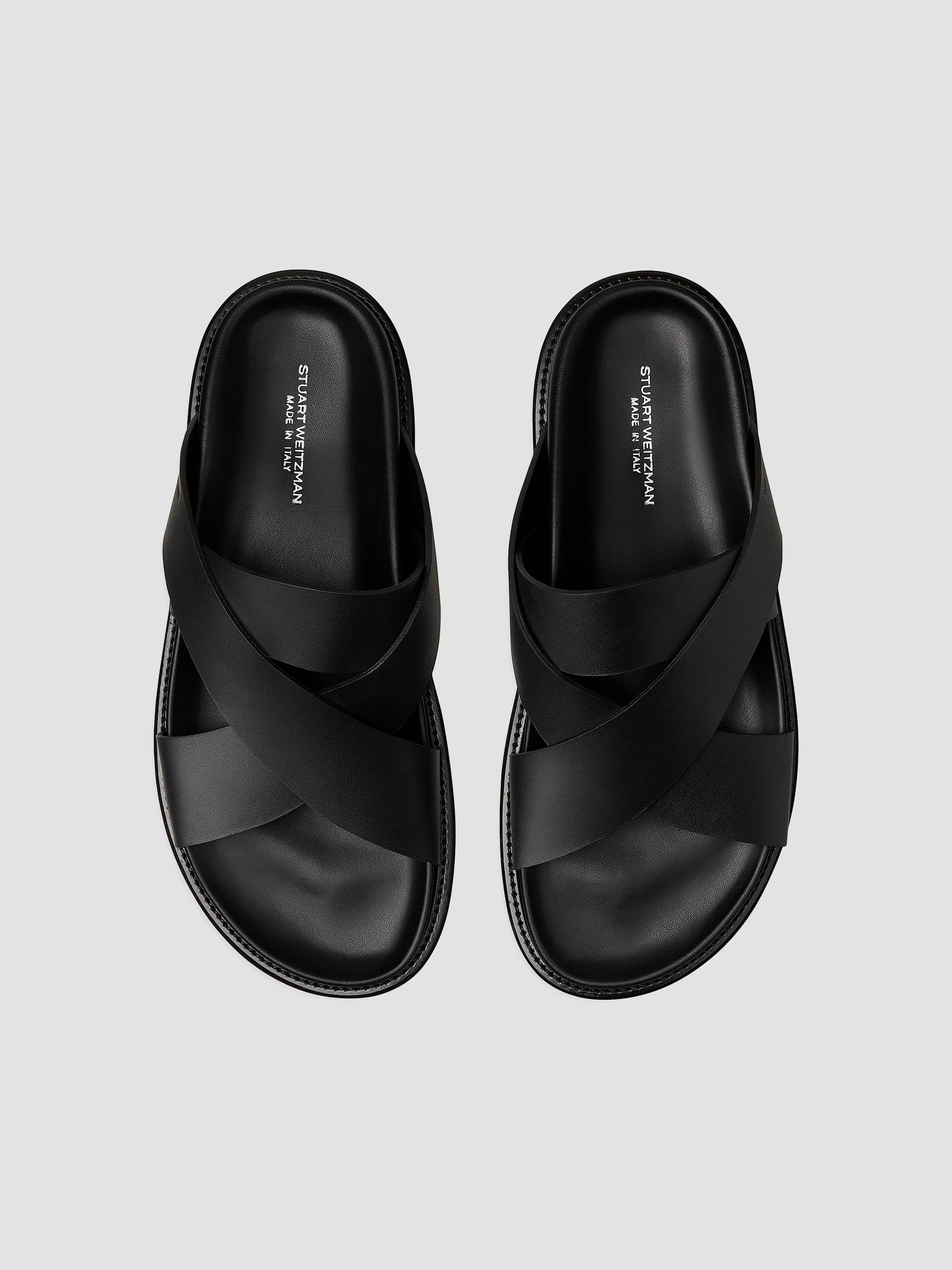 GRISE5cmレザーEDGEスタッズミュール　黒　新品未使用　牛革　ウエスタン Stuart Weitzman Berkley Crisscross Leather Sandals | Saks Fifth Avenue