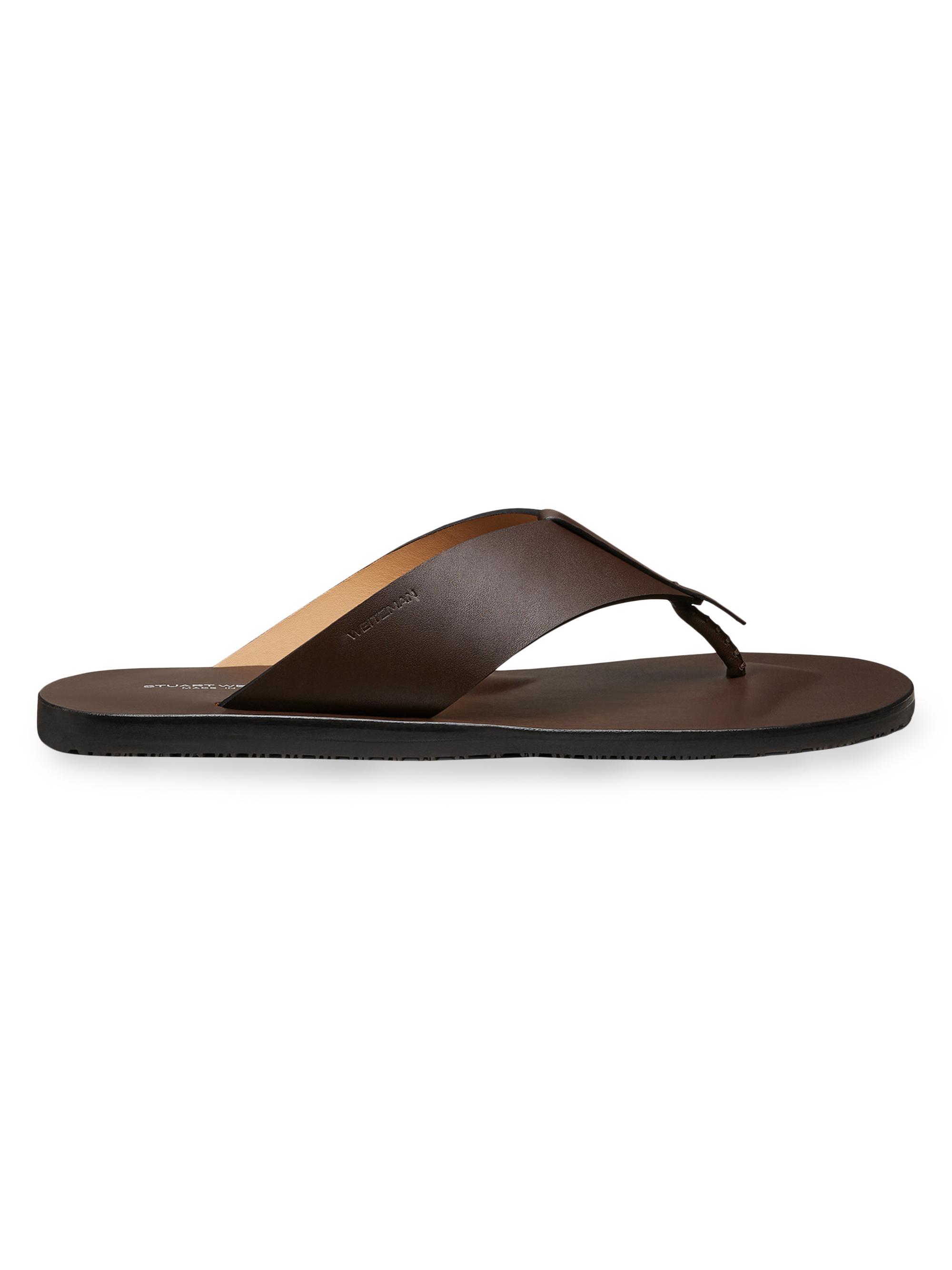 Stuart Weitzman Men's Bastian Leather Sandals - Espresso