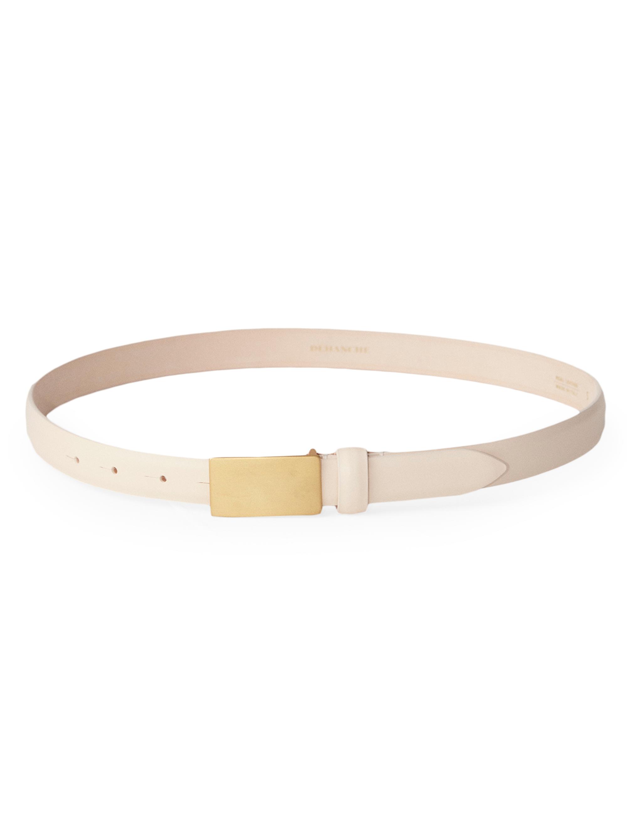 Déhanche Women's Signet Leather Belt -  Brushed Gold