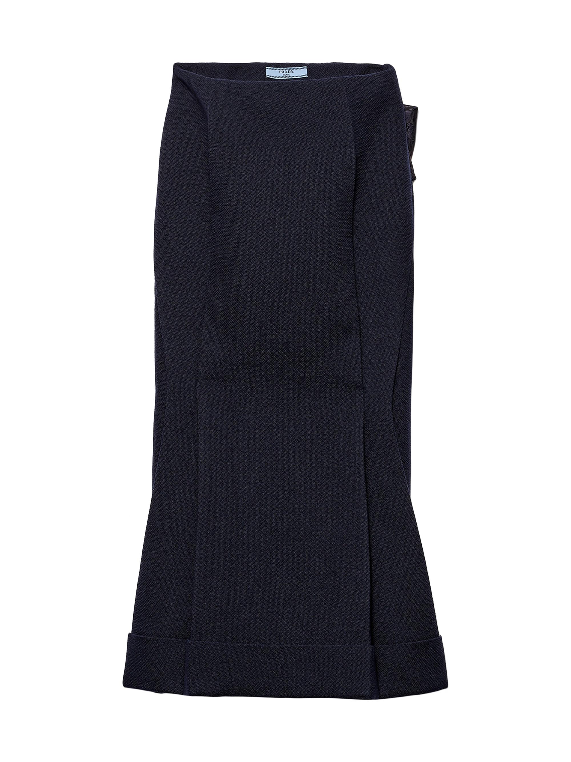 Prada Women's Wool and Jacquard Skirt - Blue