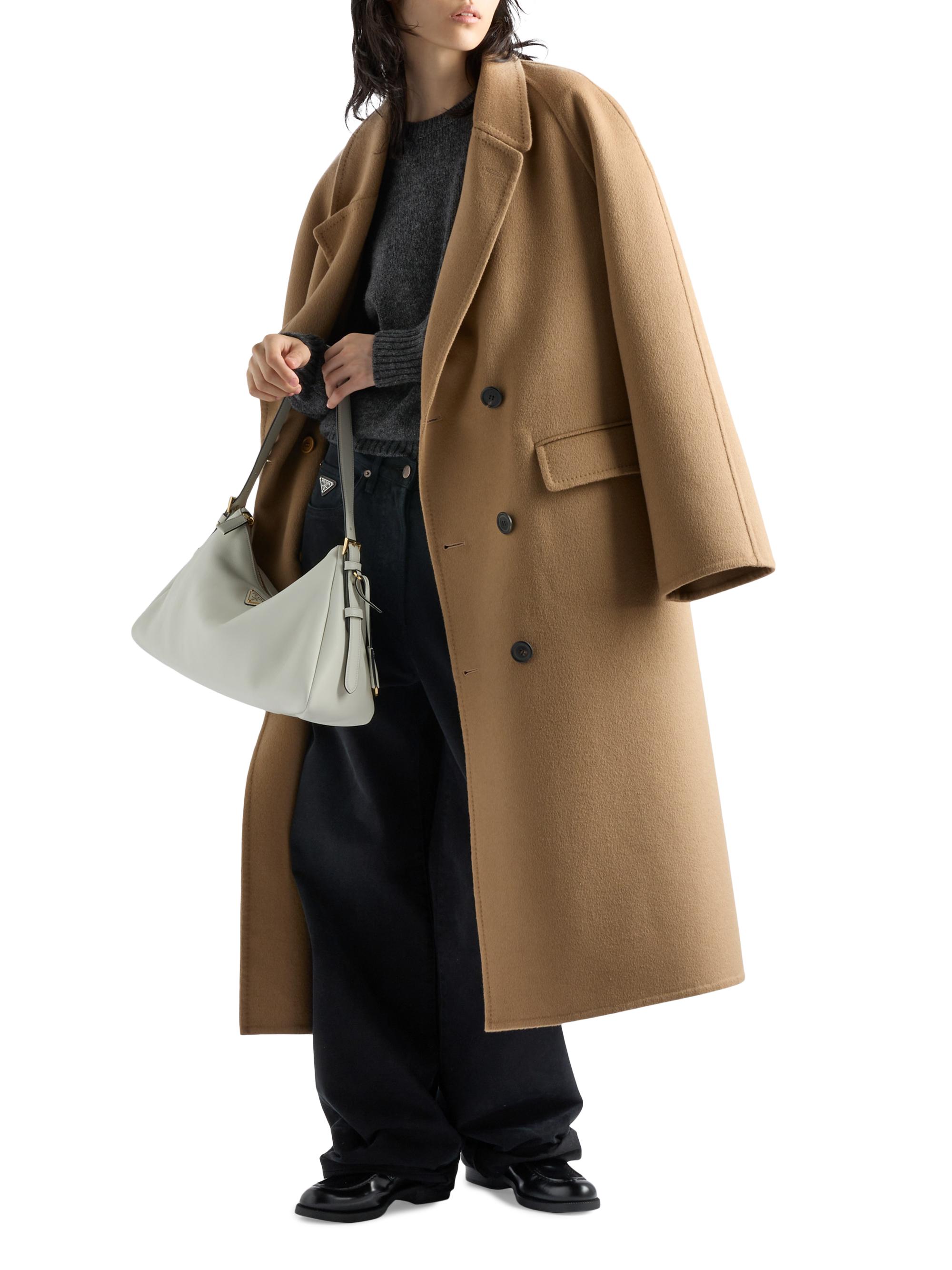 Prada Double-Breasted Cashgora Coat | Saks Fifth Avenue