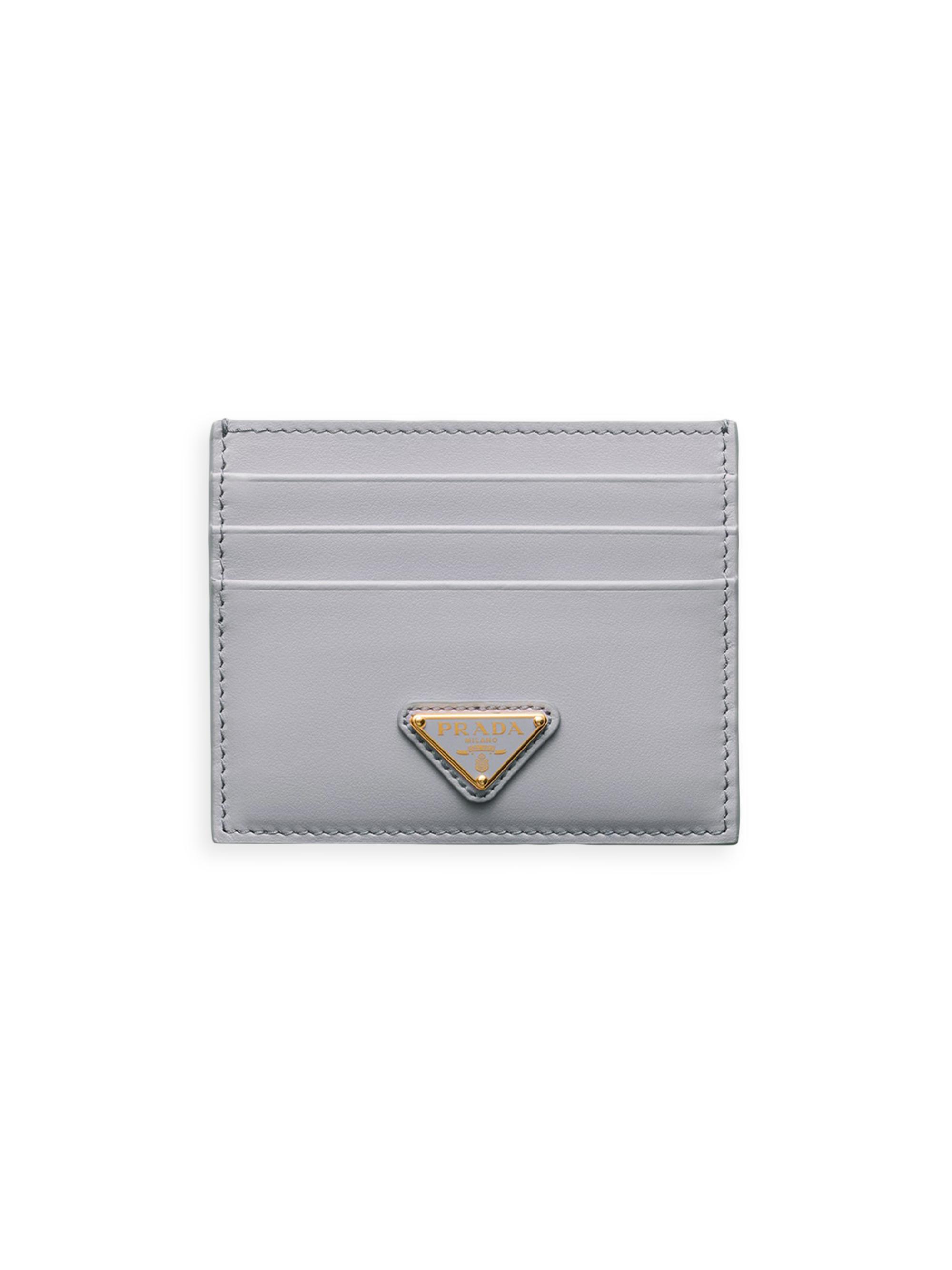 Prada Women's Leather Card Holder - Grey