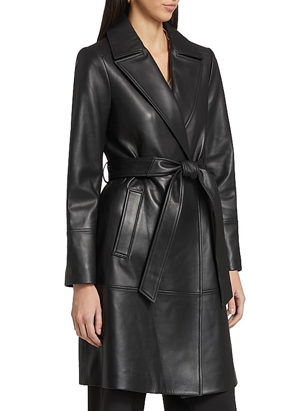 Shop If Only Studio Wrap Walker Lamb Leather Coat | Saks Shop If Only Studio Wrap Walker Lamb Leather Coat | Saks