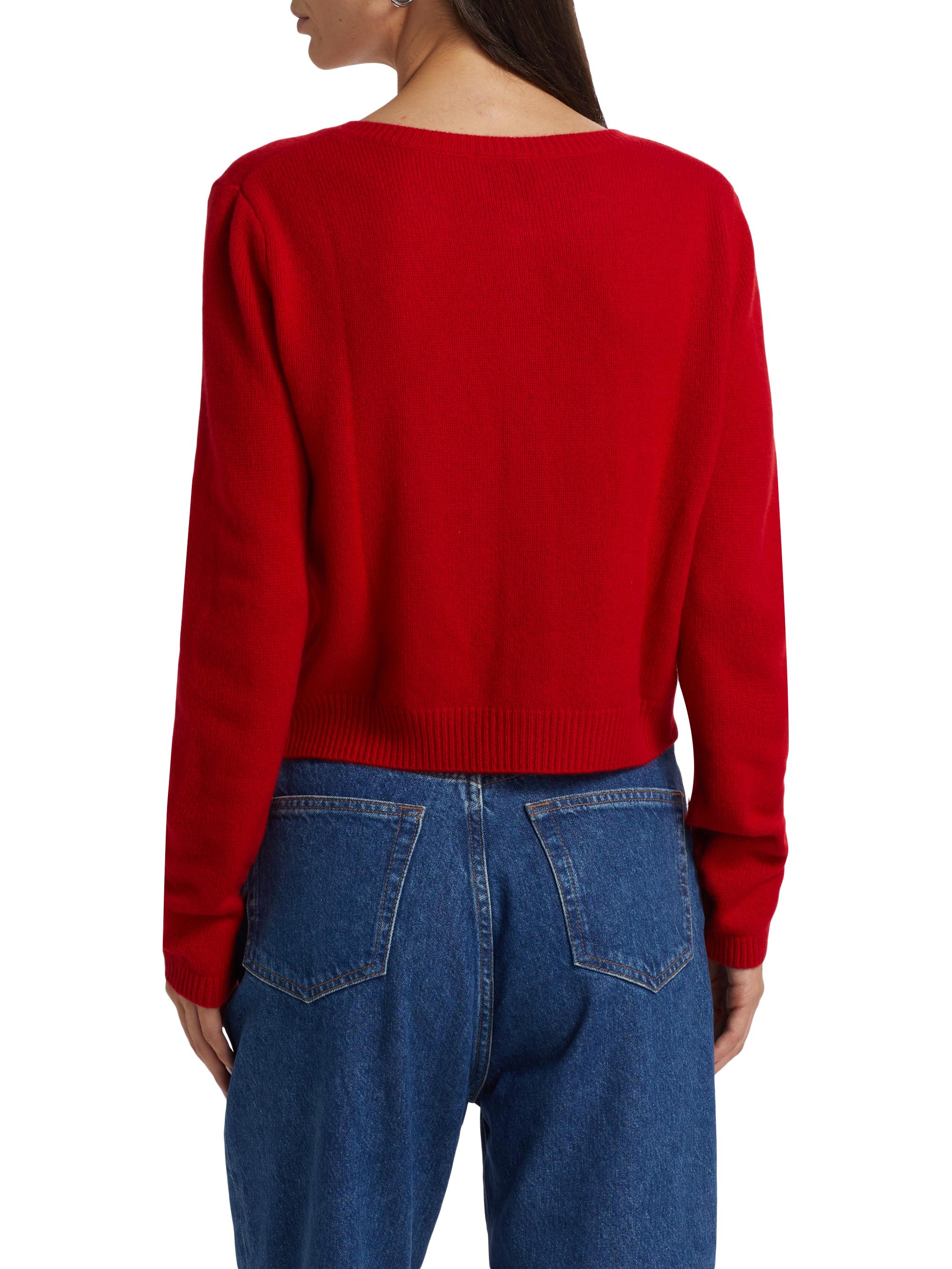 Reformation Clara Cashmere Wool Crewneck Cardigan Saks Fifth