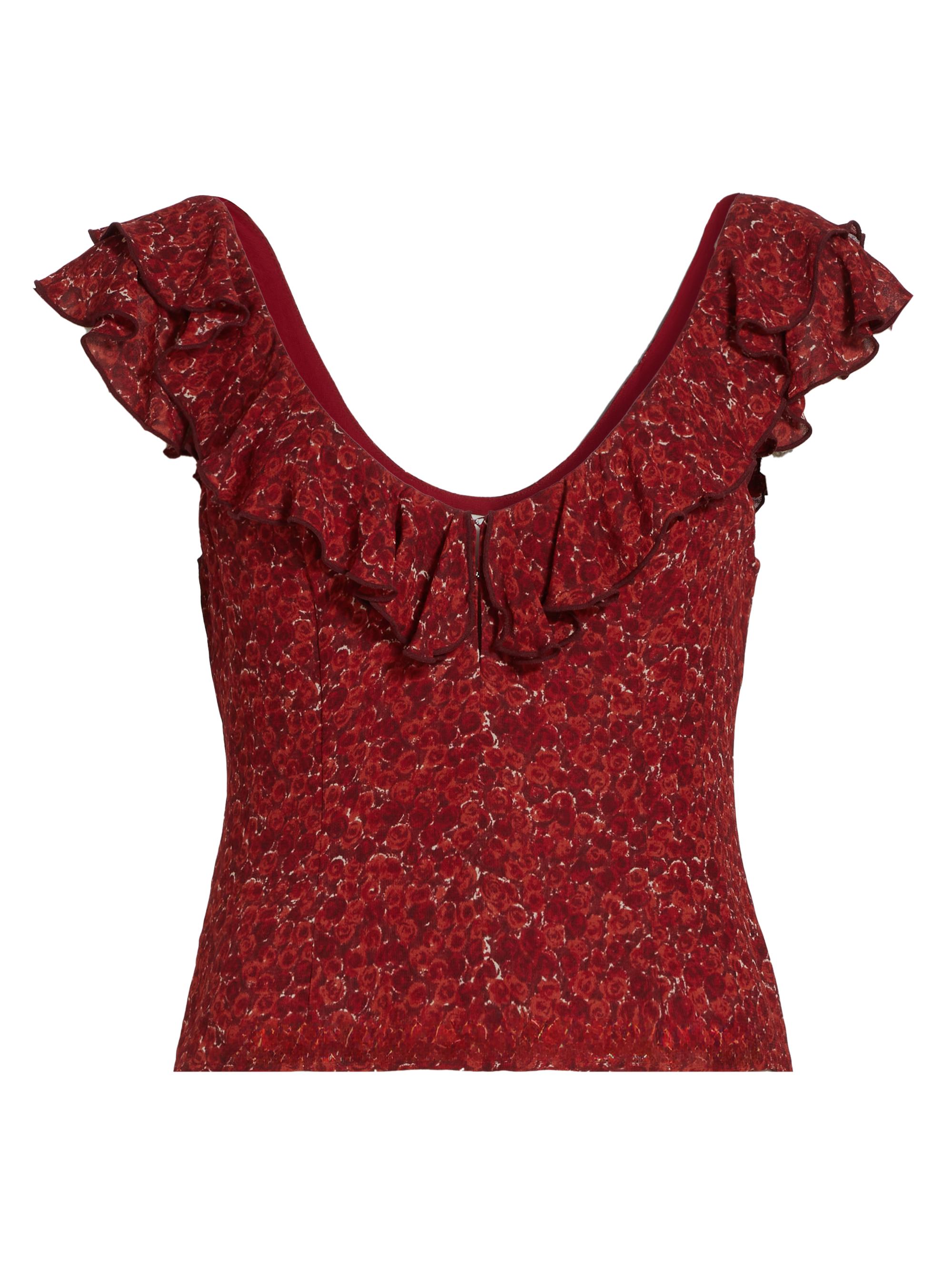 Reformation Women's Cala Floral Georgette Ruffle Top - Roseanne