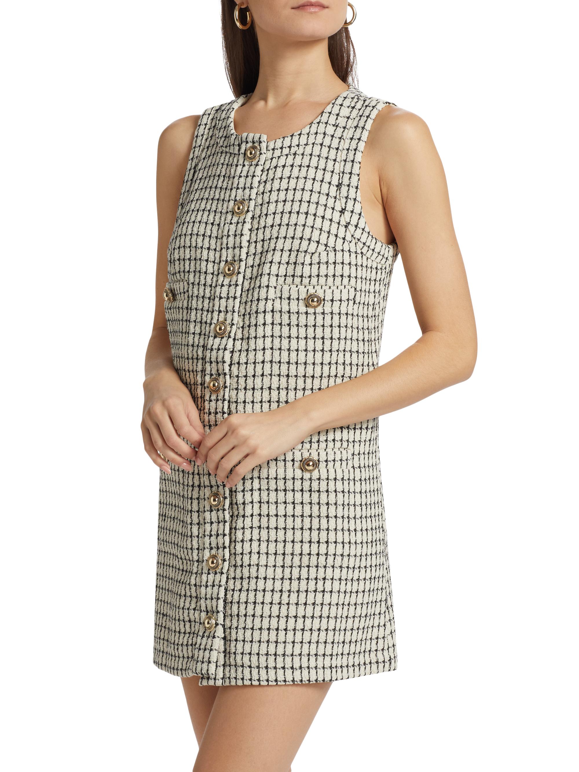 Reformation Tropez Plaid Sleeveless Minidress | Saks Fifth Avenue