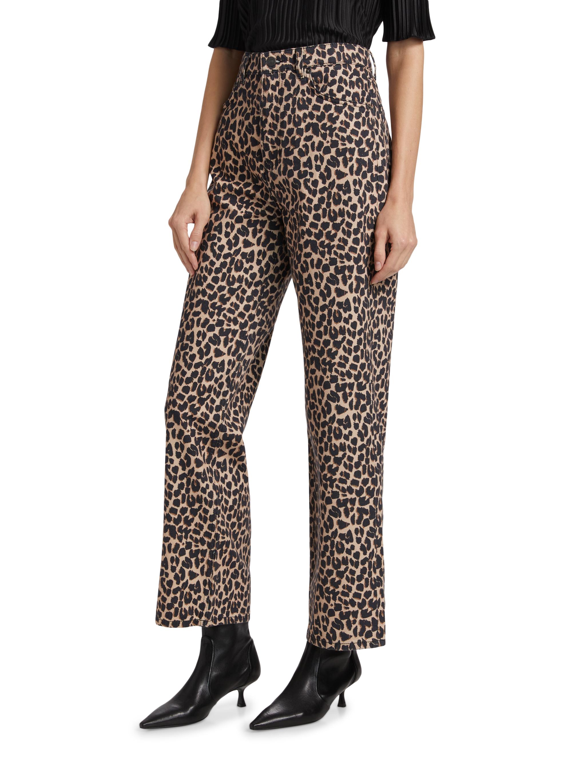 Reformation Cary Leopard High-Rise Pants | Saks Fifth Avenue