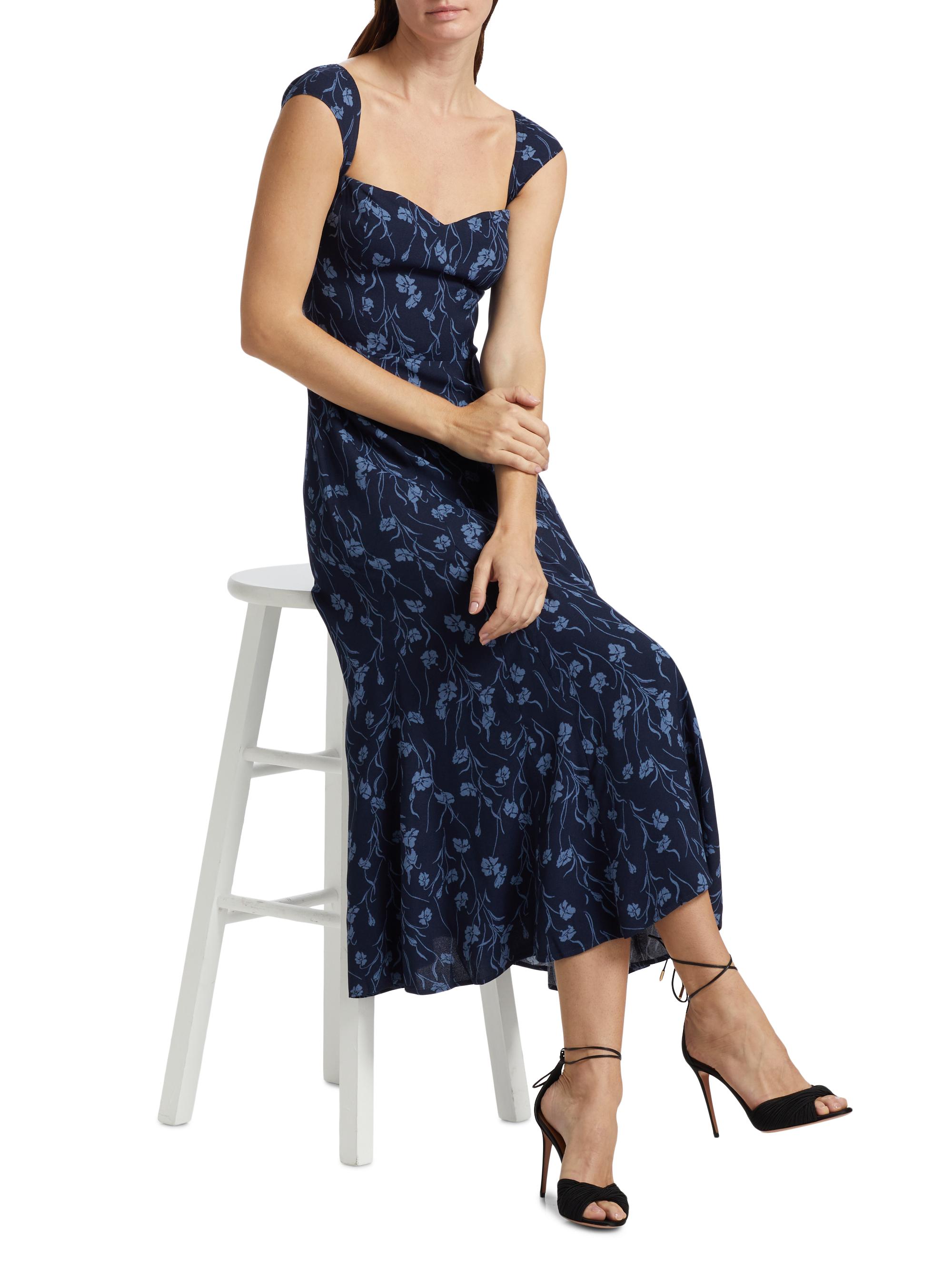 reformation blue floral midi dress Donna Wedding Dress main image 0