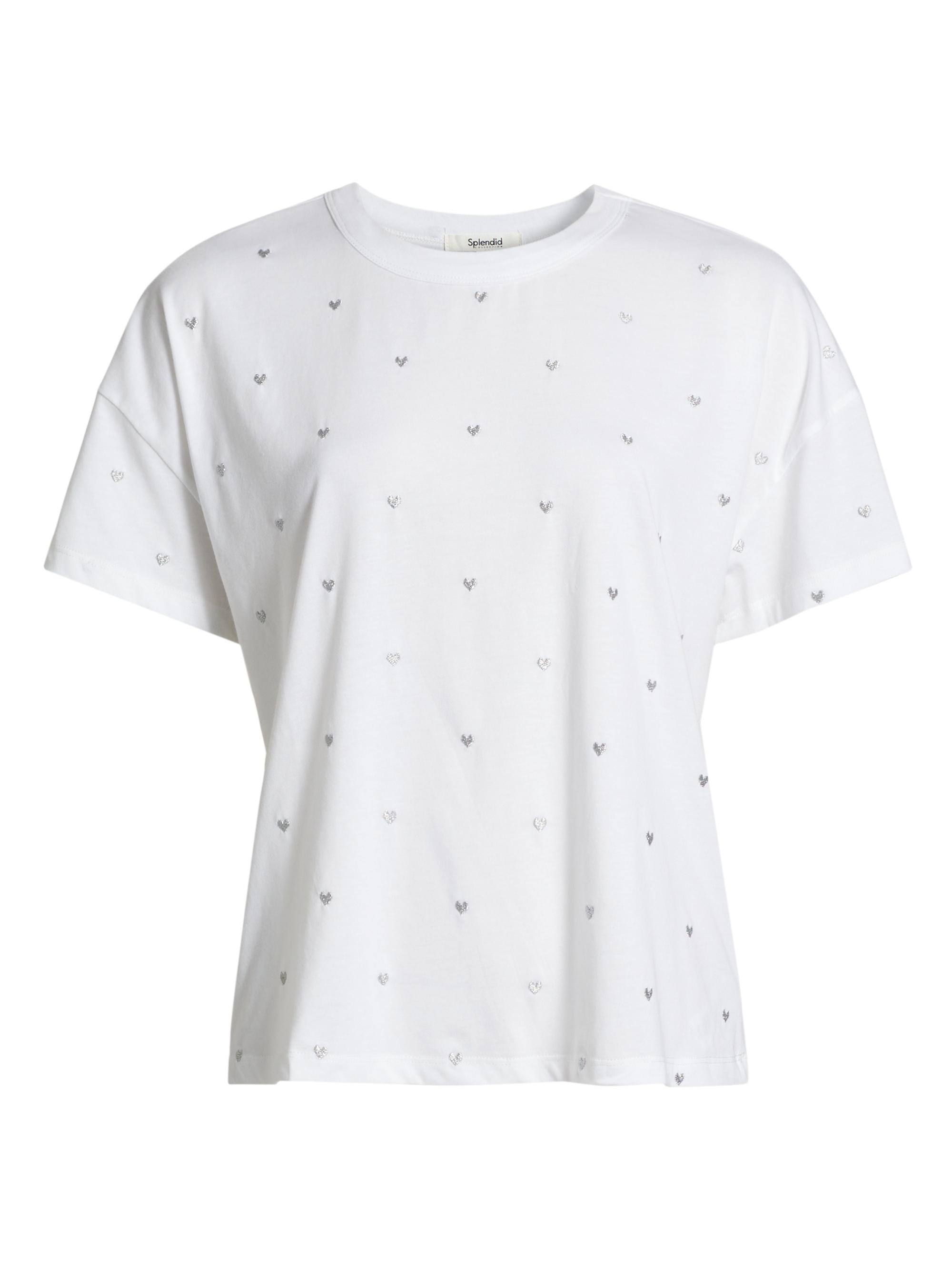 Splendid Women's Embroidered Hearts T-Shirt - Heather Fog