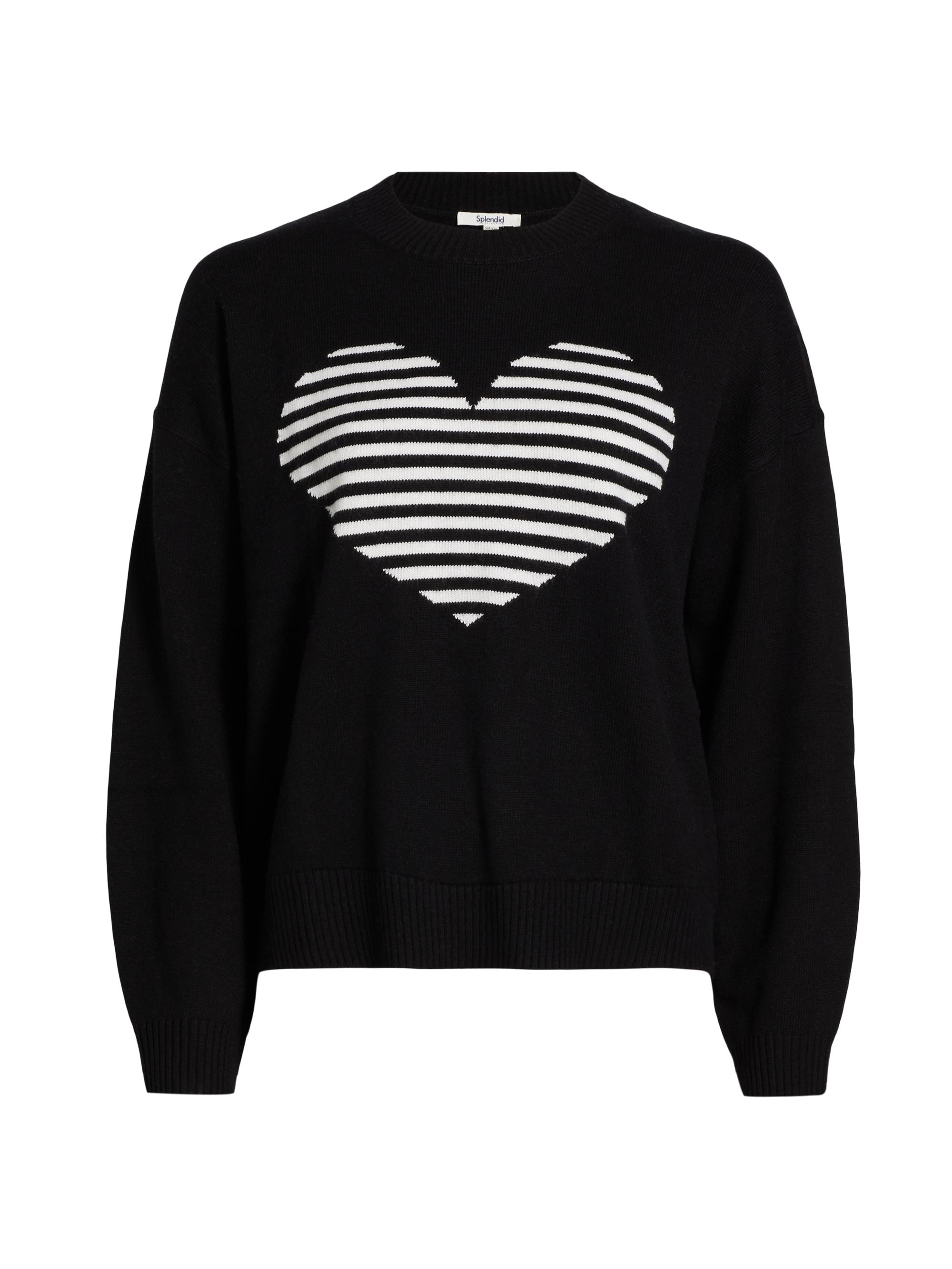 トップス ANDMARY Heart point tops black ANDMARY】Heart point knit set up