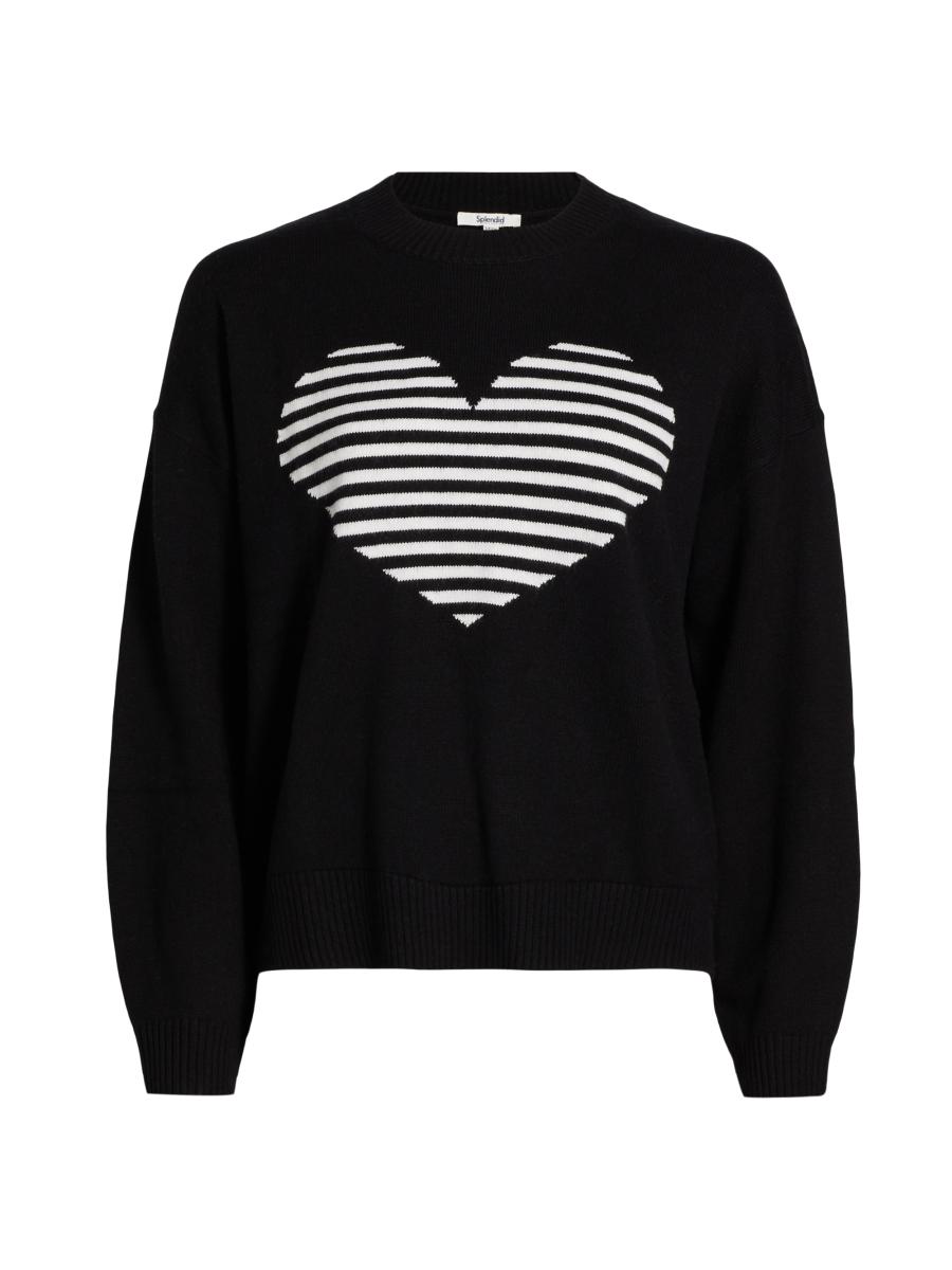 Splendid Layton Love Striped Heart Sweater | Saks Fifth Avenue
