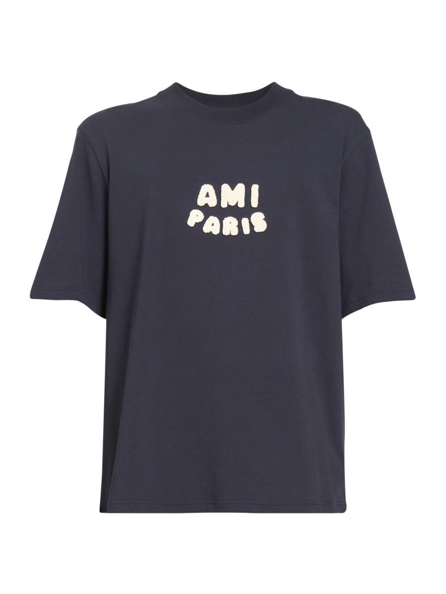 AMI Paris Logo Cotton Crewneck T-Shirt | Saks Fifth Avenue