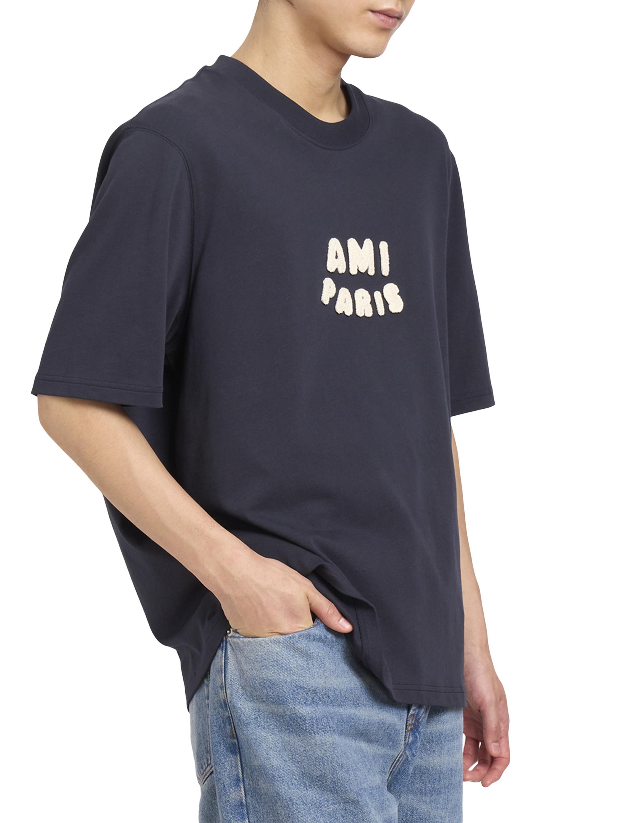 ゆな　Ami Paris Tシャツ Navy Cotton 'Ami Paris' Patch T-shirt by AMI Paris on Sale