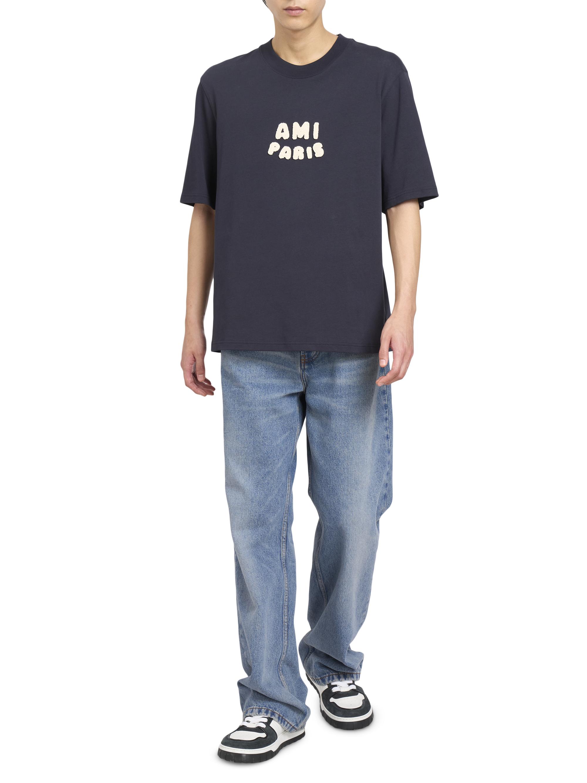 AMI Paris Logo Cotton Crewneck T-Shirt | Saks Fifth Avenue