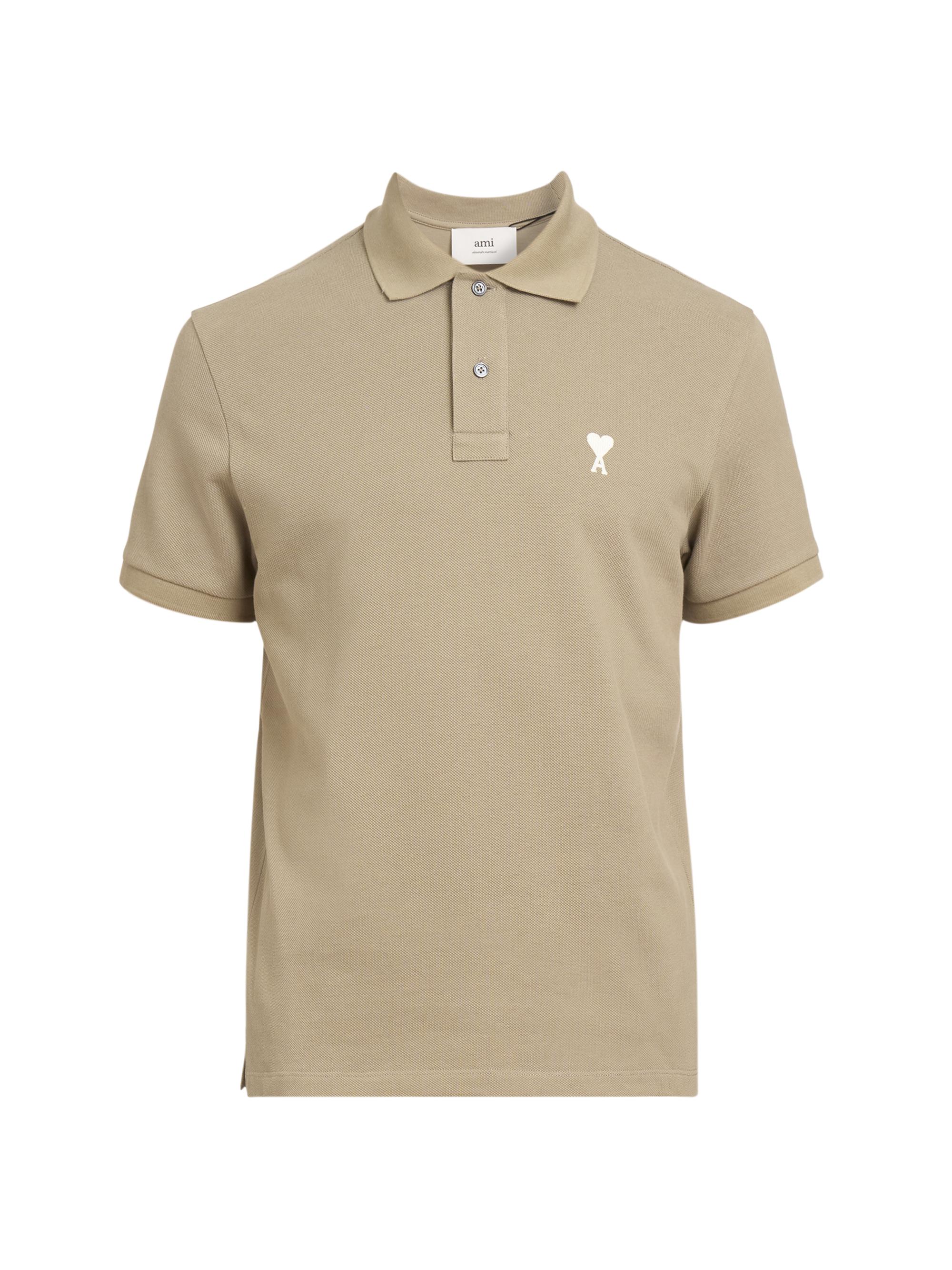 AMI Paris Men's Ami De Coeur Cotton Polo Shirt - Laurel
