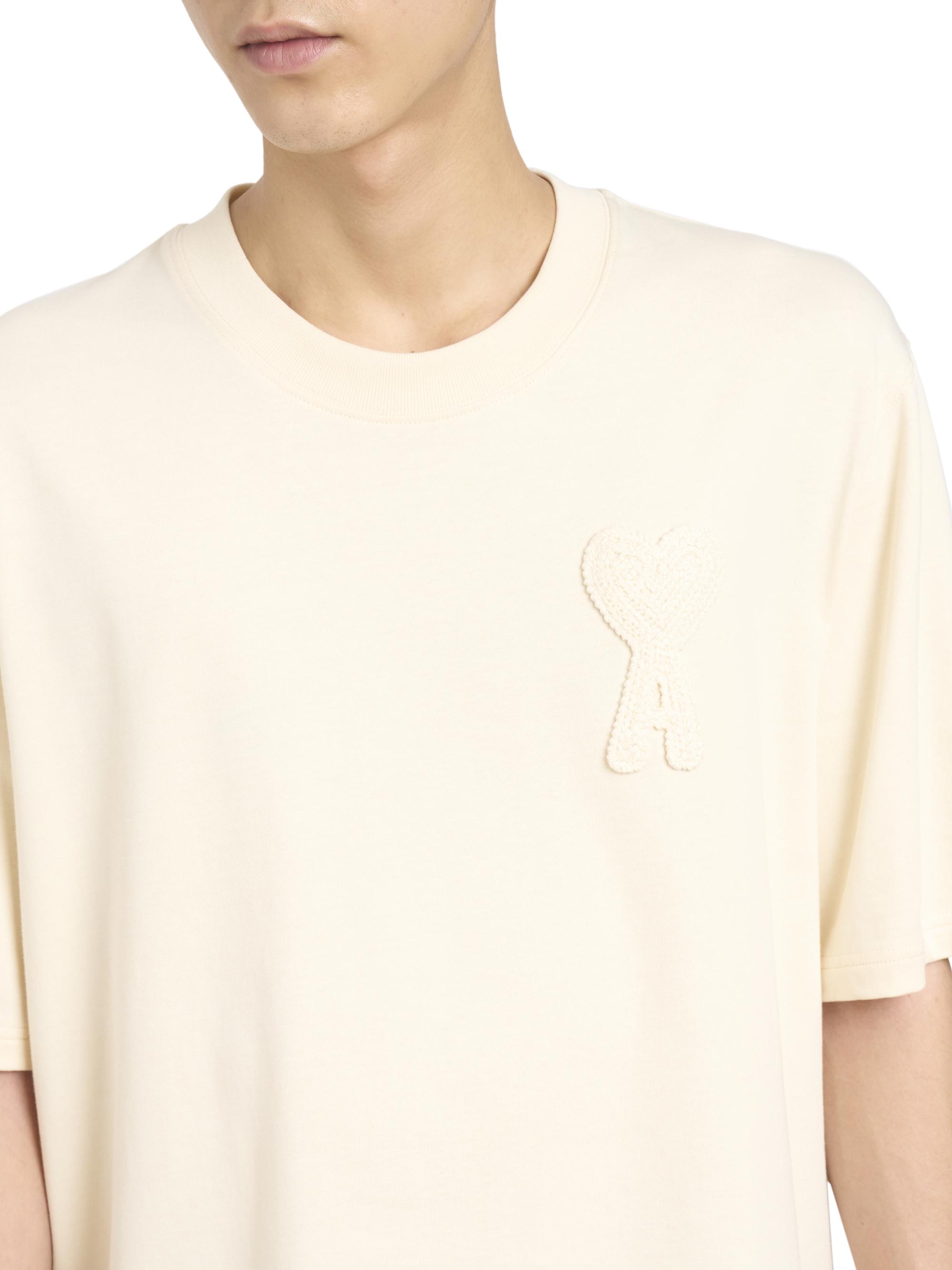 AMI PARIS クリ-ム色 Tシャツ M ベージュ コットン Ami de Coeur Tシャツ ホワイトコーヒー