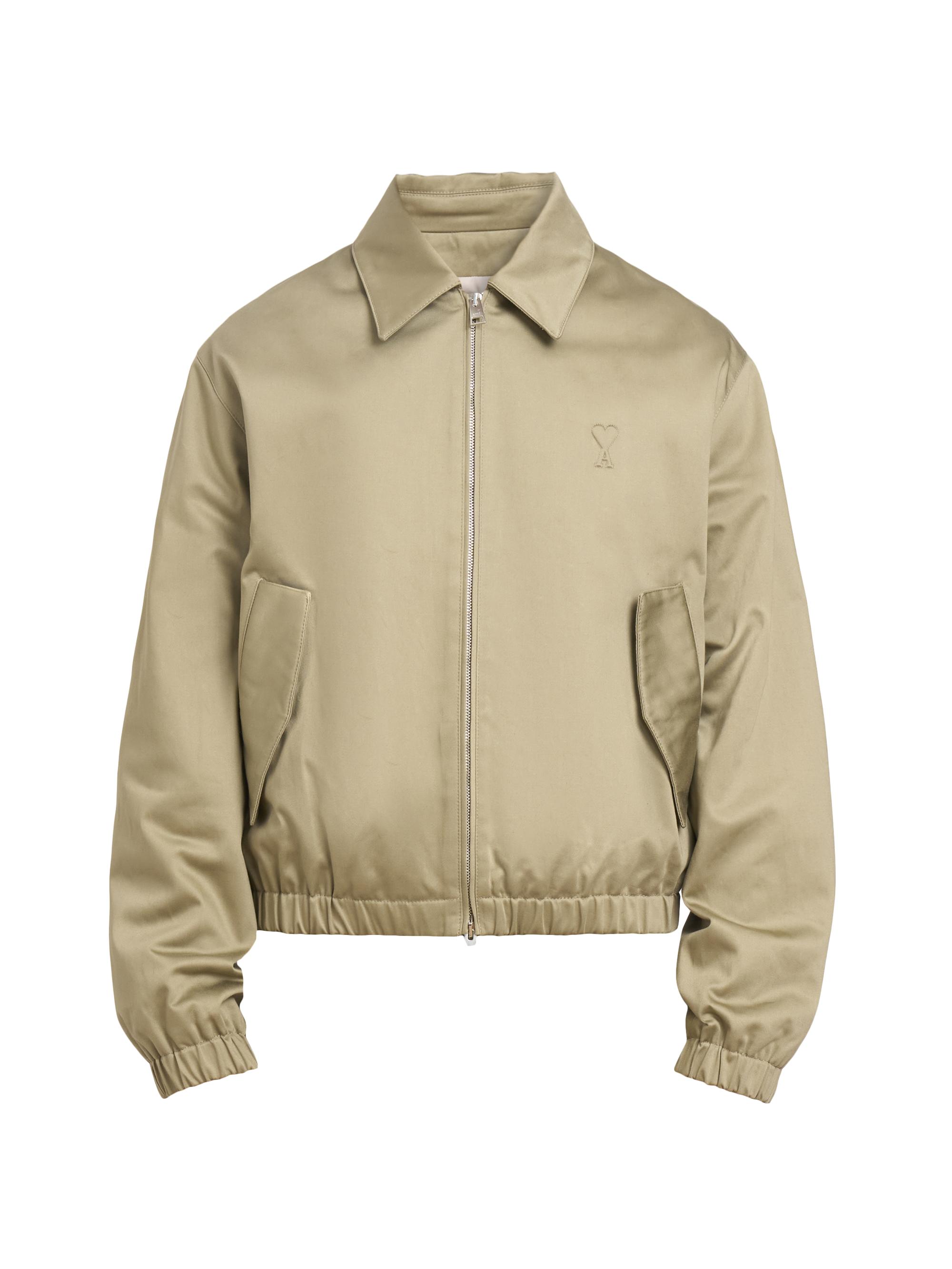 AMI Paris Men's ADC Wool Zip-Front Jacket - Laurel