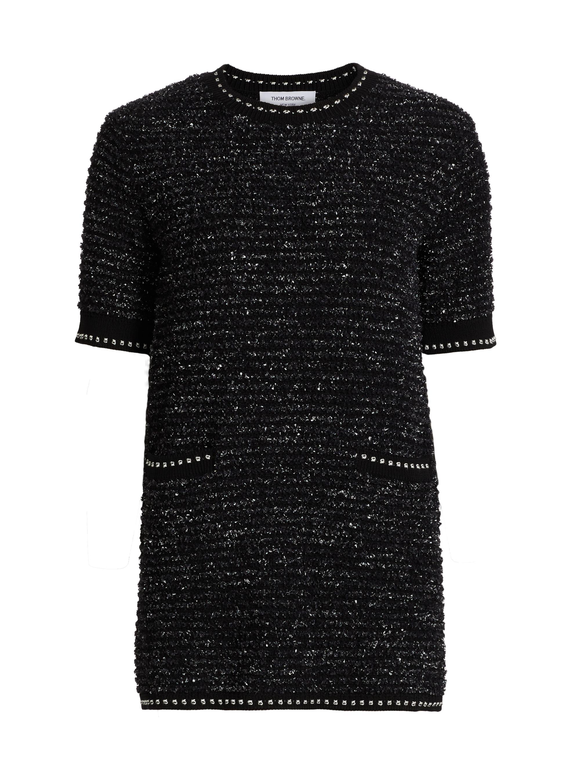 Thom Browne Women's Metallic Eyelash Tweed Minidress - Black
