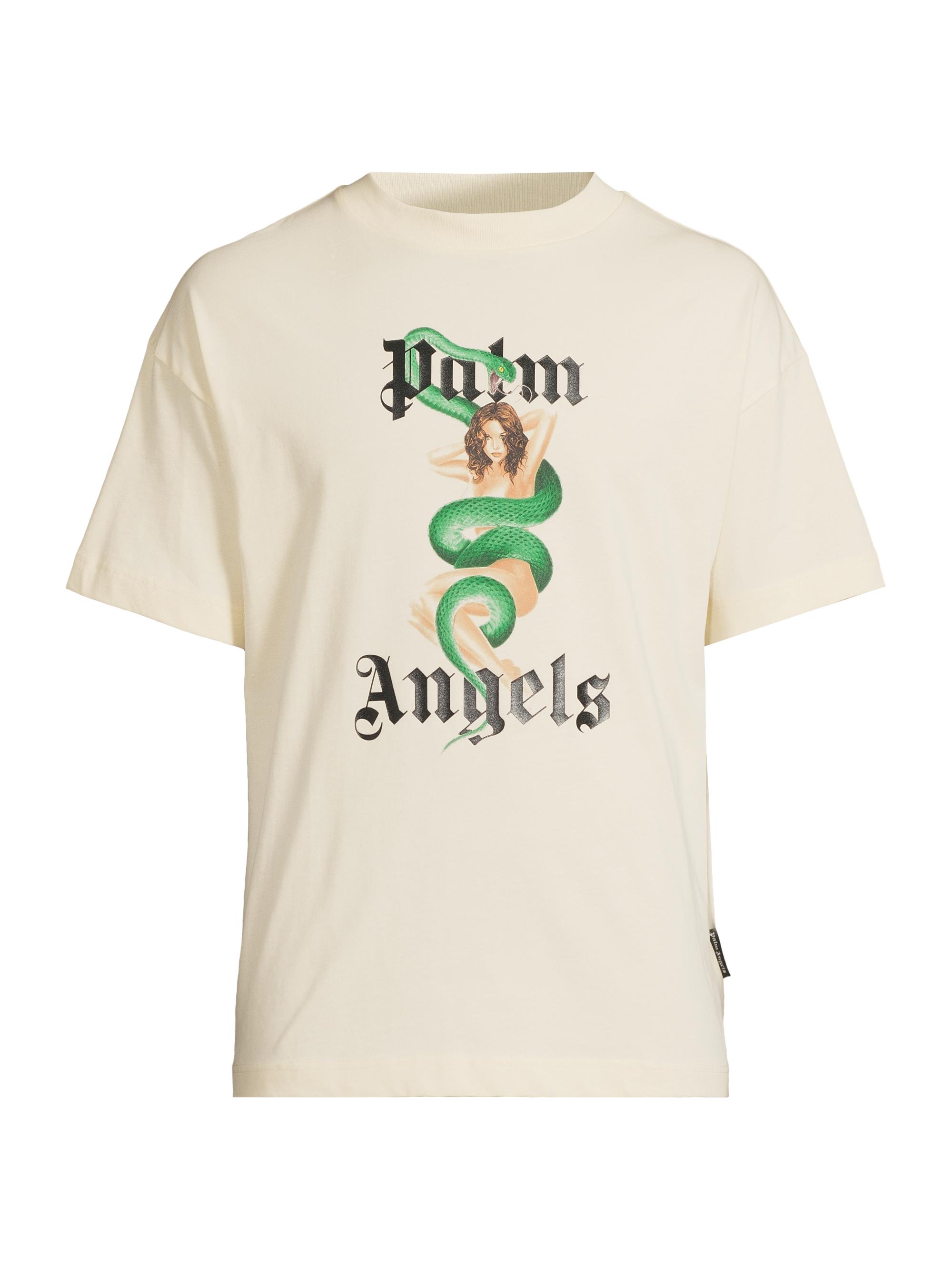 Palm Angels Men's Ivy Pin-Up Crewneck T-Shirt -  Black