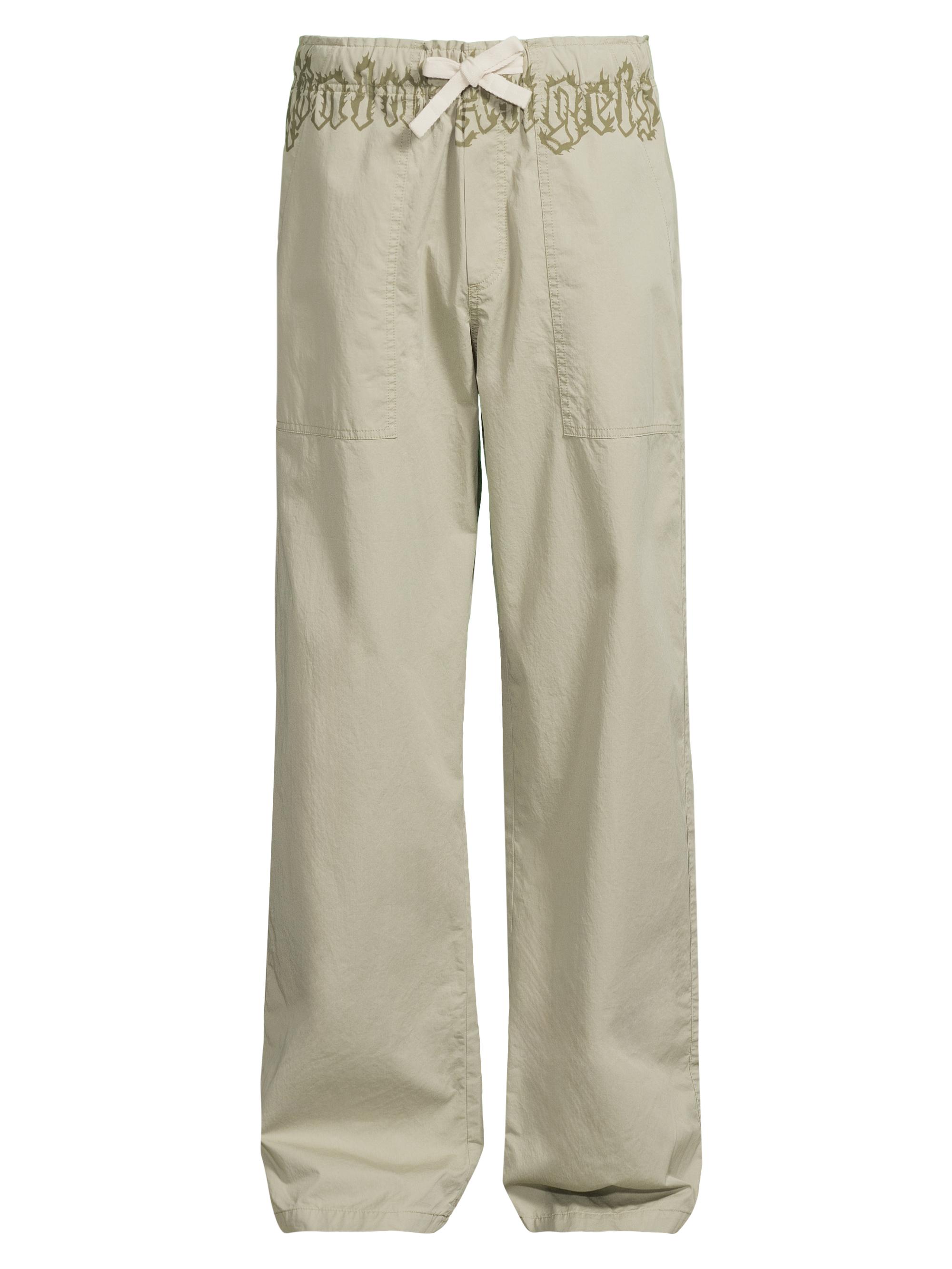 Palm Angels Men's Logo Relaxed-Fit Pants - Beige Military