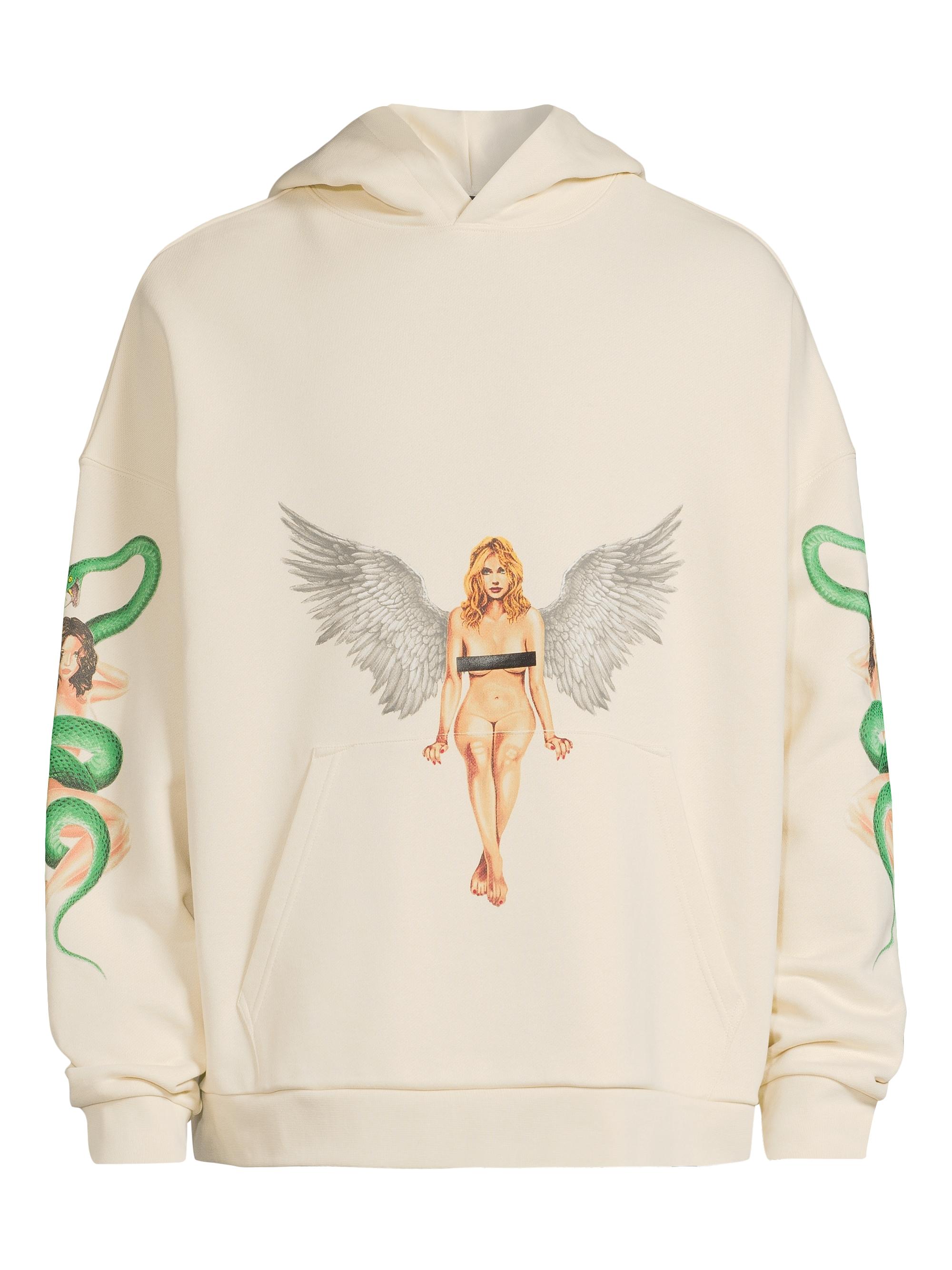 Palm Angels Men's Pin-Up Cotton Hoodie -  Black