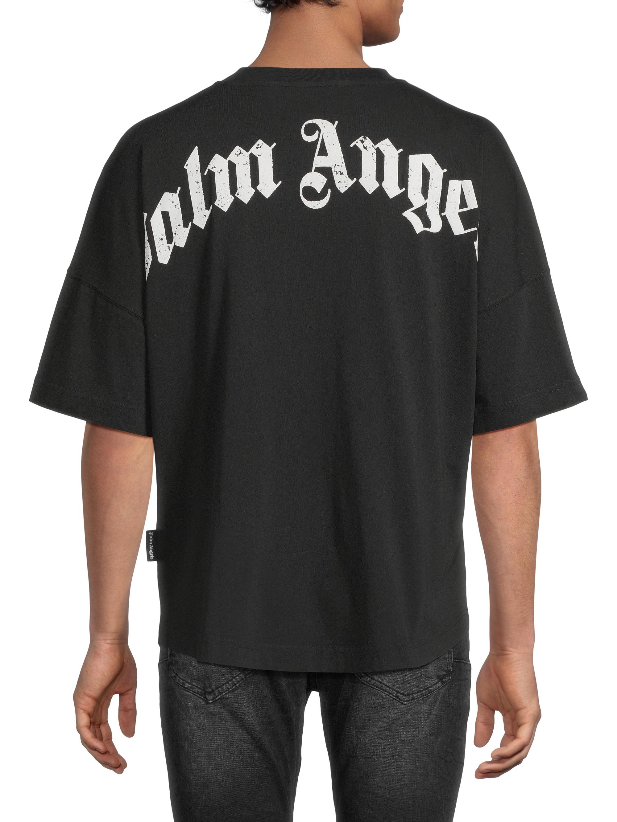 PALM ANGELS★バックロゴプリント Palm Angels Back-Curved Logo T-Shirt | Saks Fifth Avenue