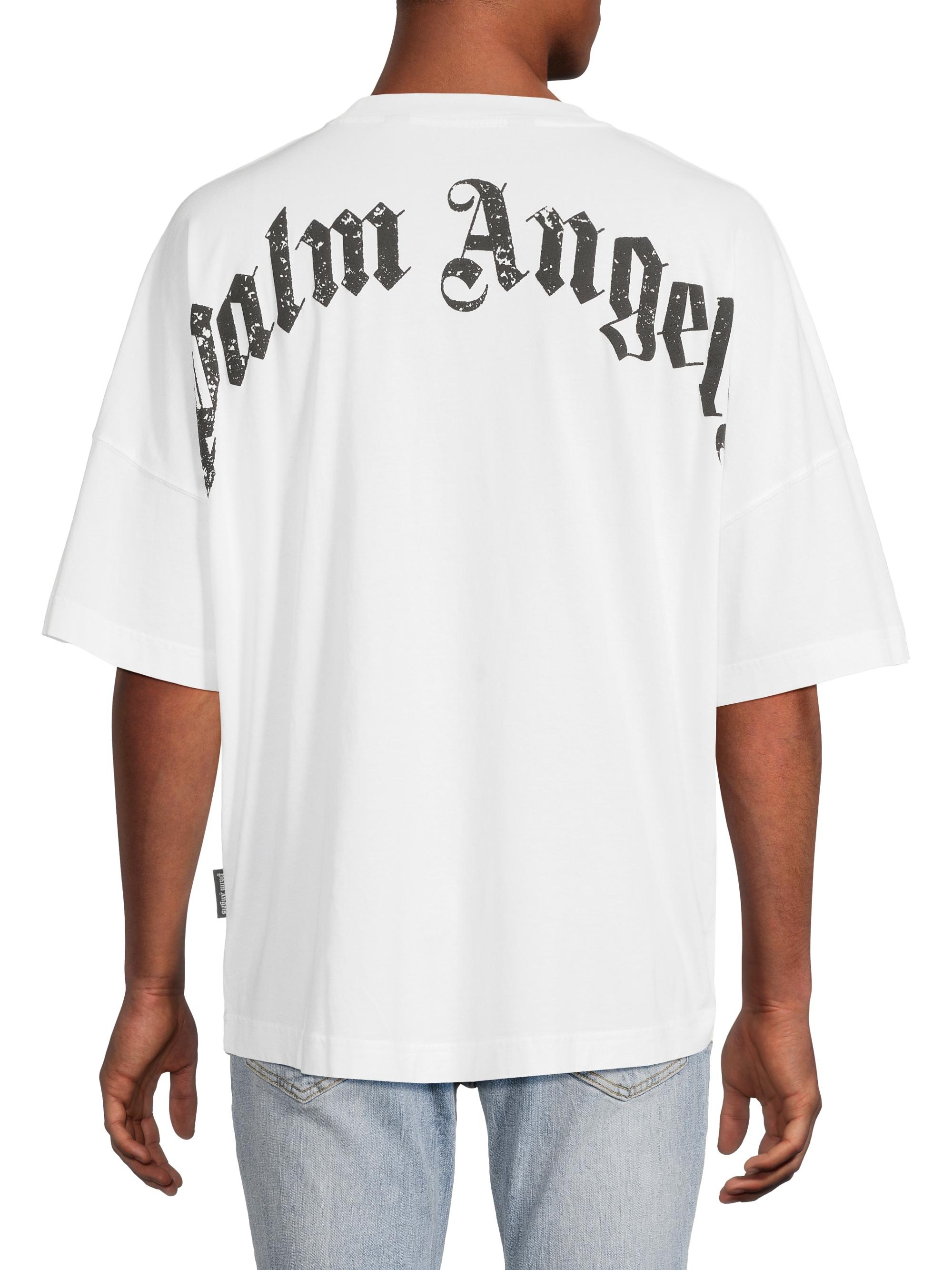 Palm Angels Back-Curved Logo T-Shirt | Saks Fifth Avenue