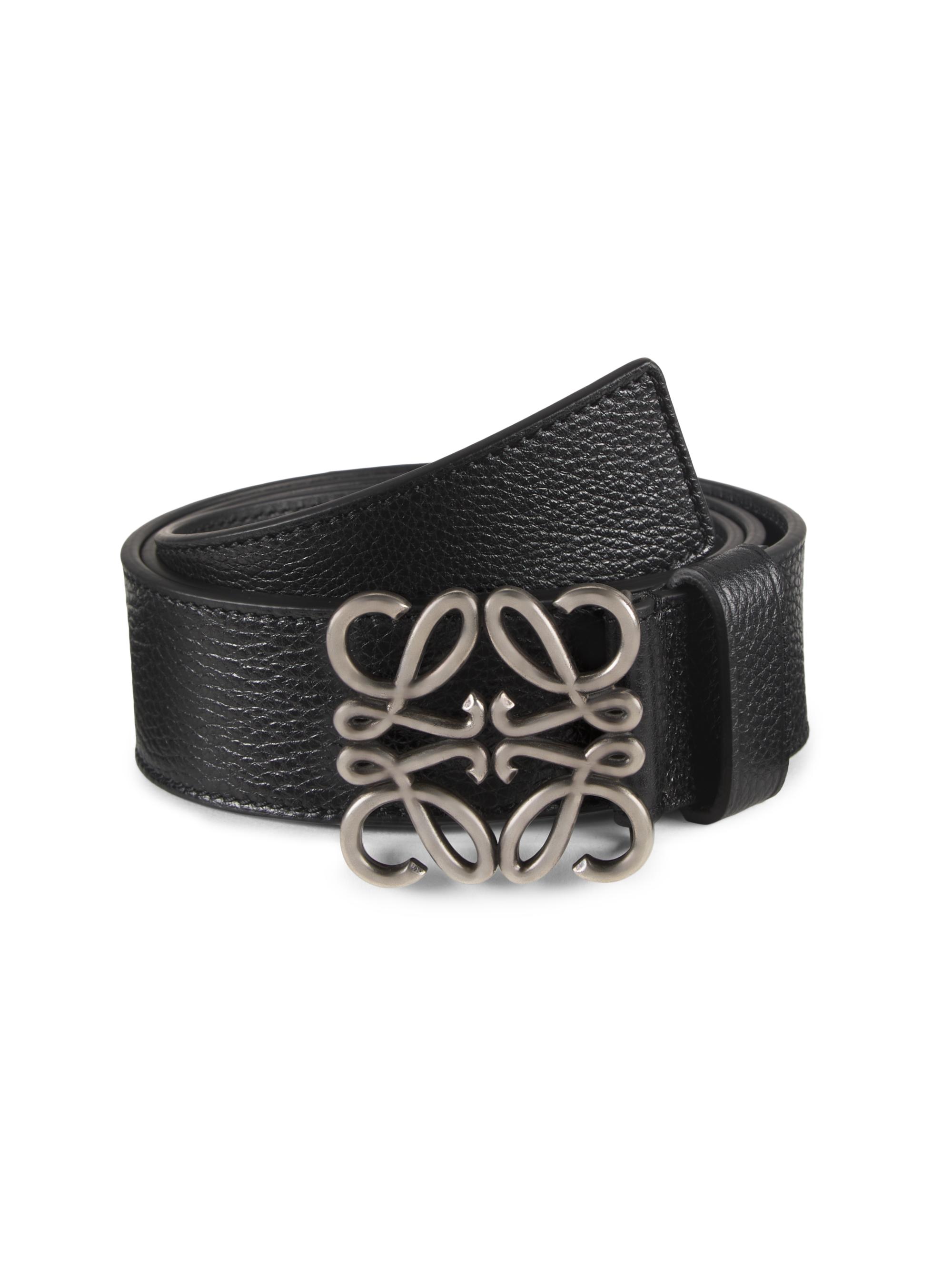 LOEWE Logo Buckle Reversible Leather Belt | Saks Fifth Avenue