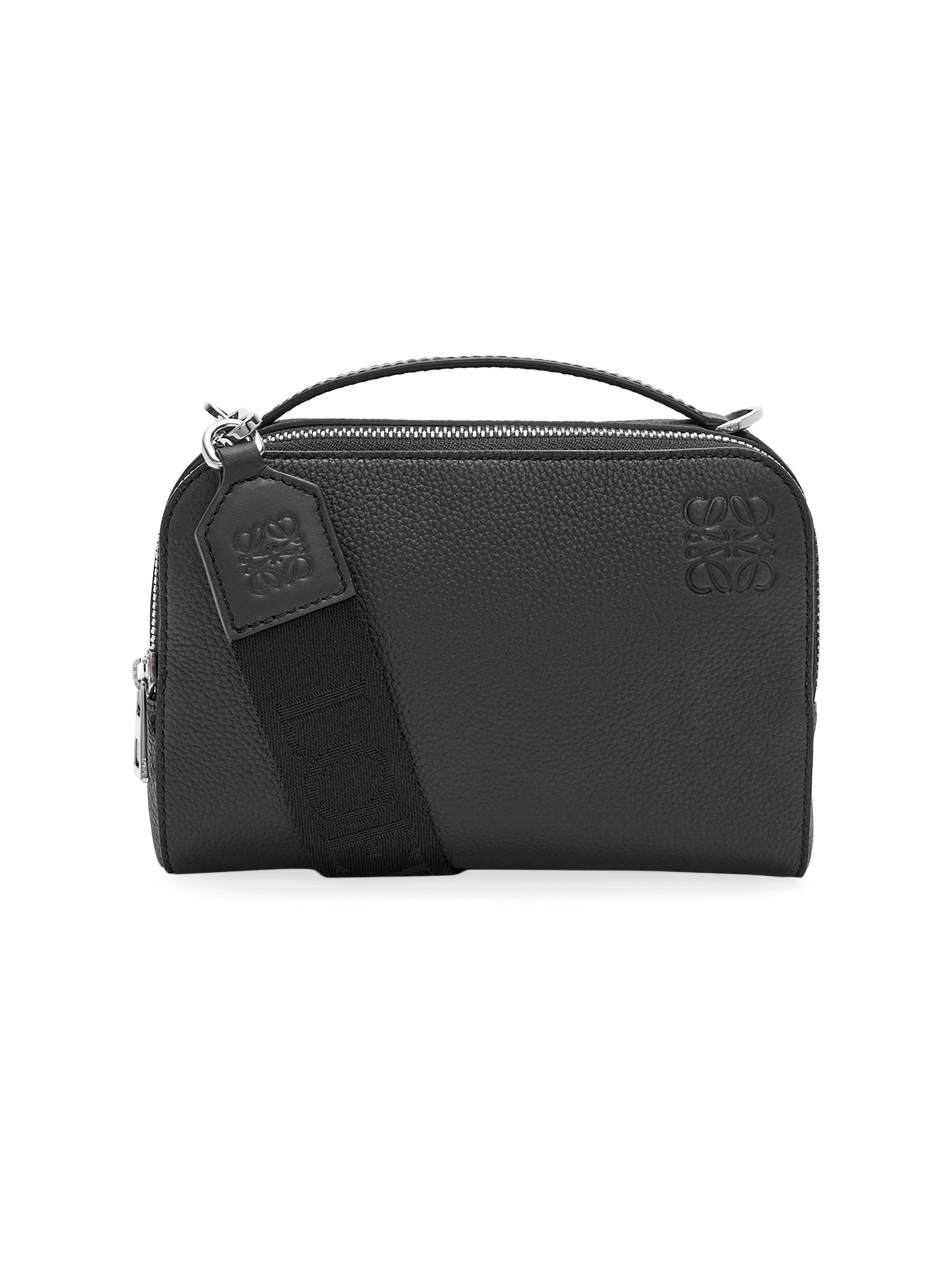 LOEWE Men's Mini Camera Leather Crossbody Bag - Black