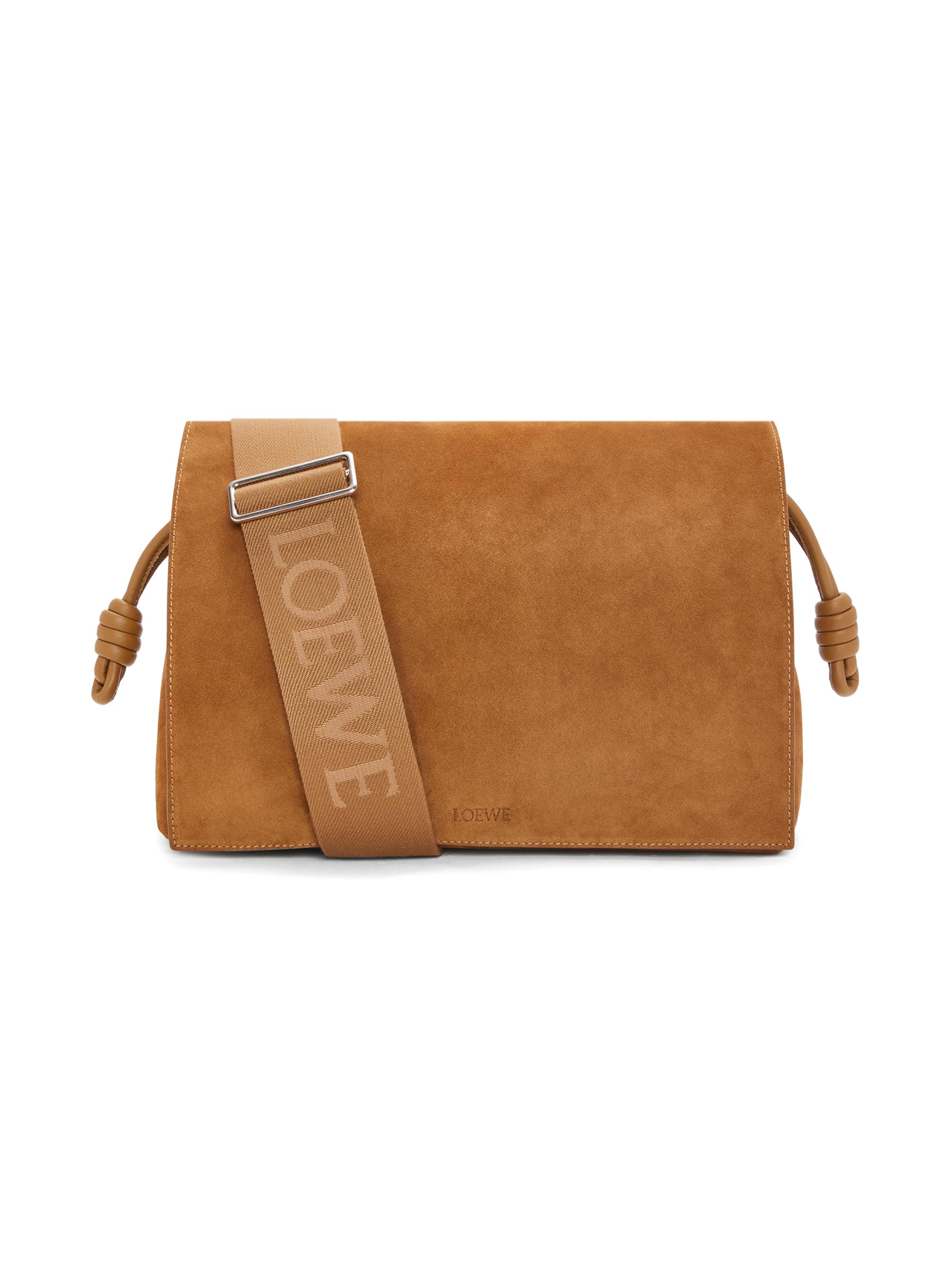 LOEWE Men's Flamenco Suede Satchel - Tobacco