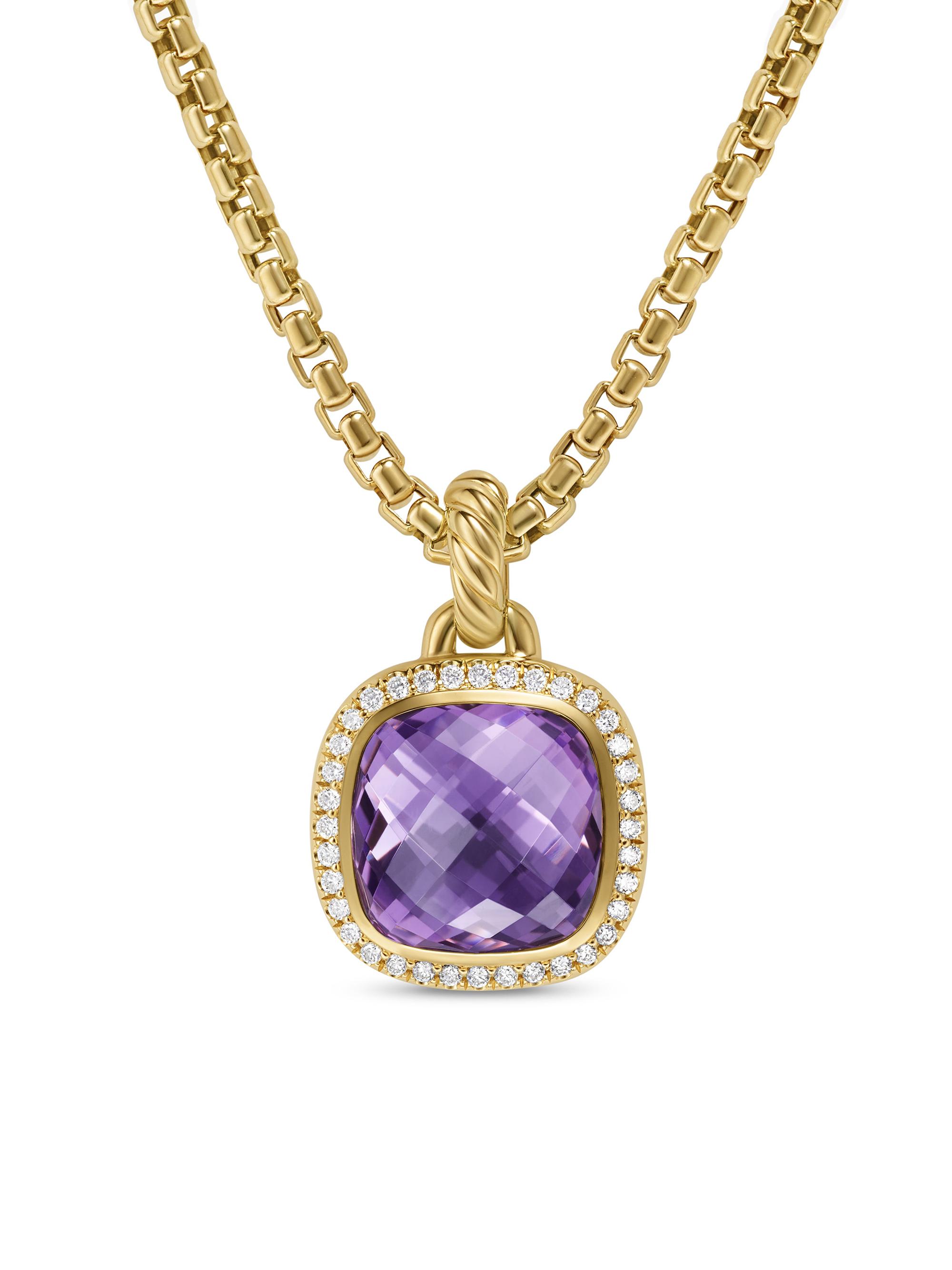 David Yurman Women's Albion Pendant in 18K Yellow Gold - Amethyst