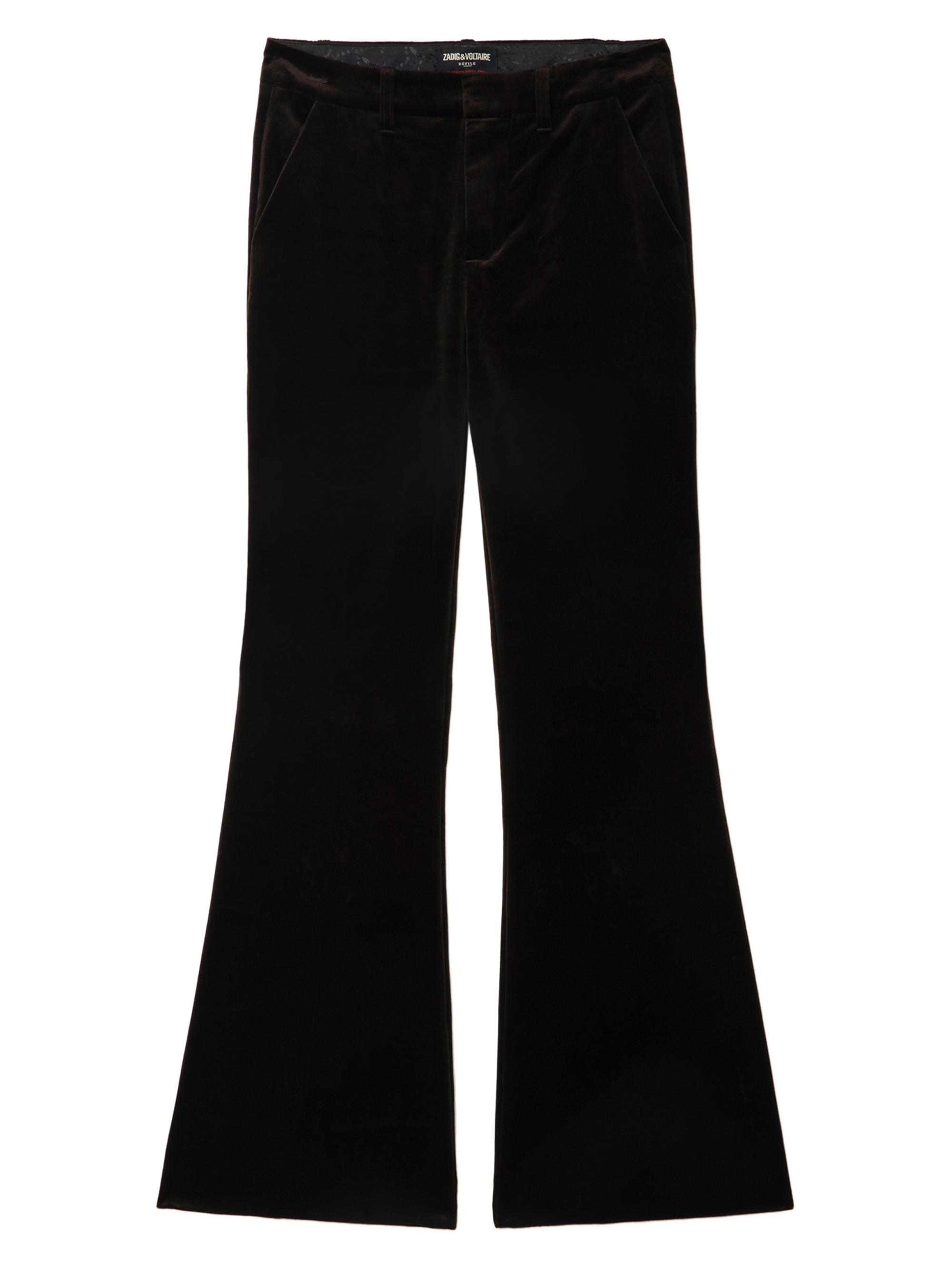 Zadig & Voltaire Women's Prevy Velvet Flare Pants - Dark Chocolate
